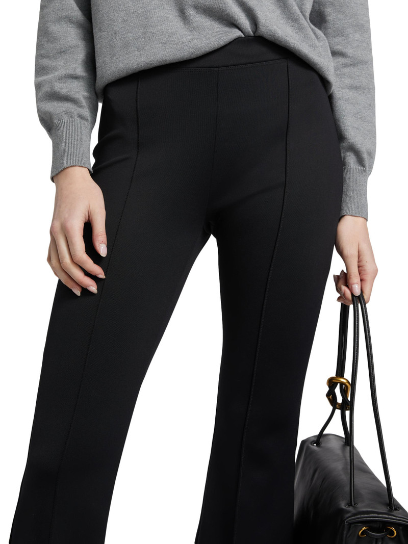 Women's Pin-Tucked Flare Crop Pull-On Pants - Black 6