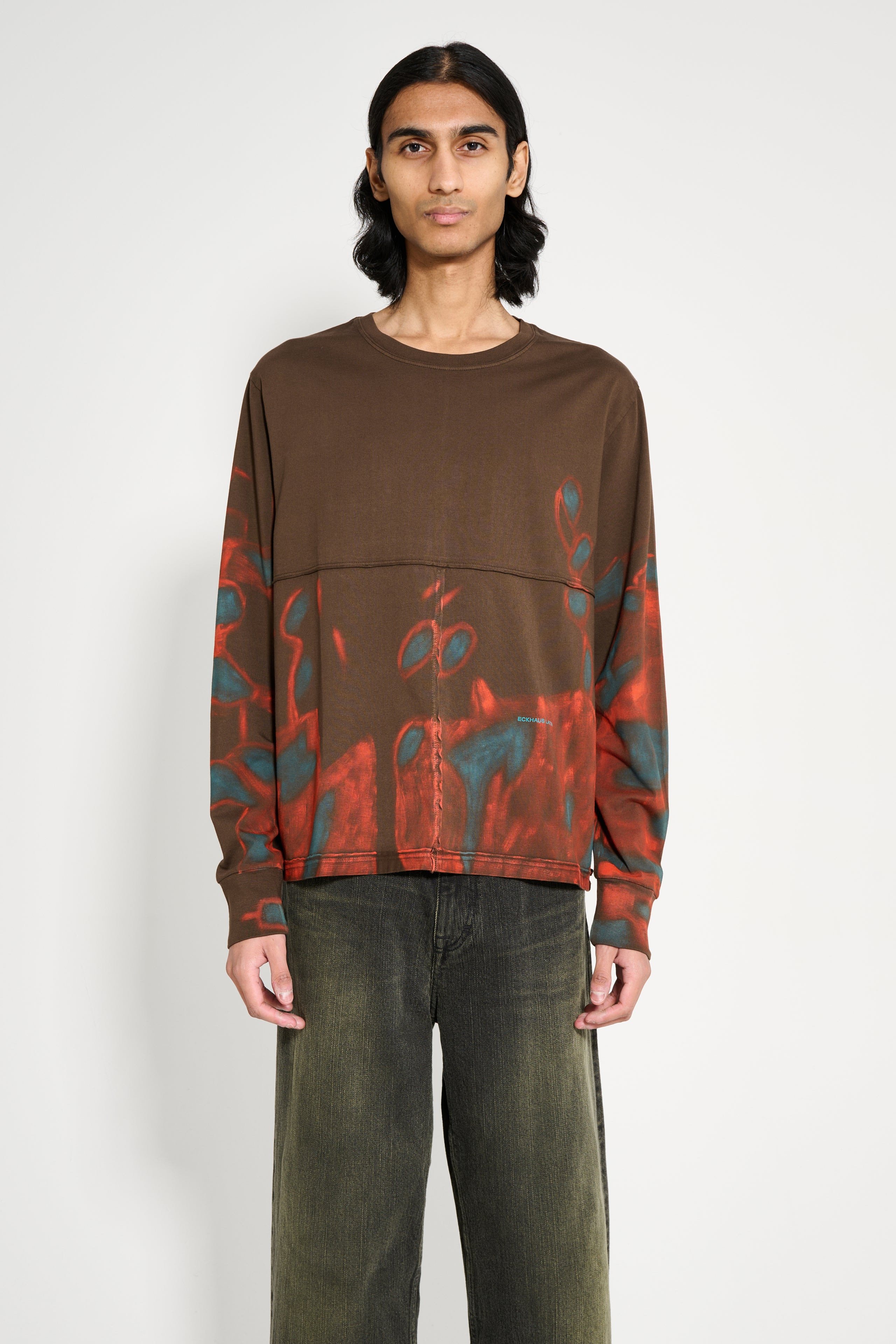 ECKHAUS LATTA LAPPED LONG SLEEVE TEE OIL - 1