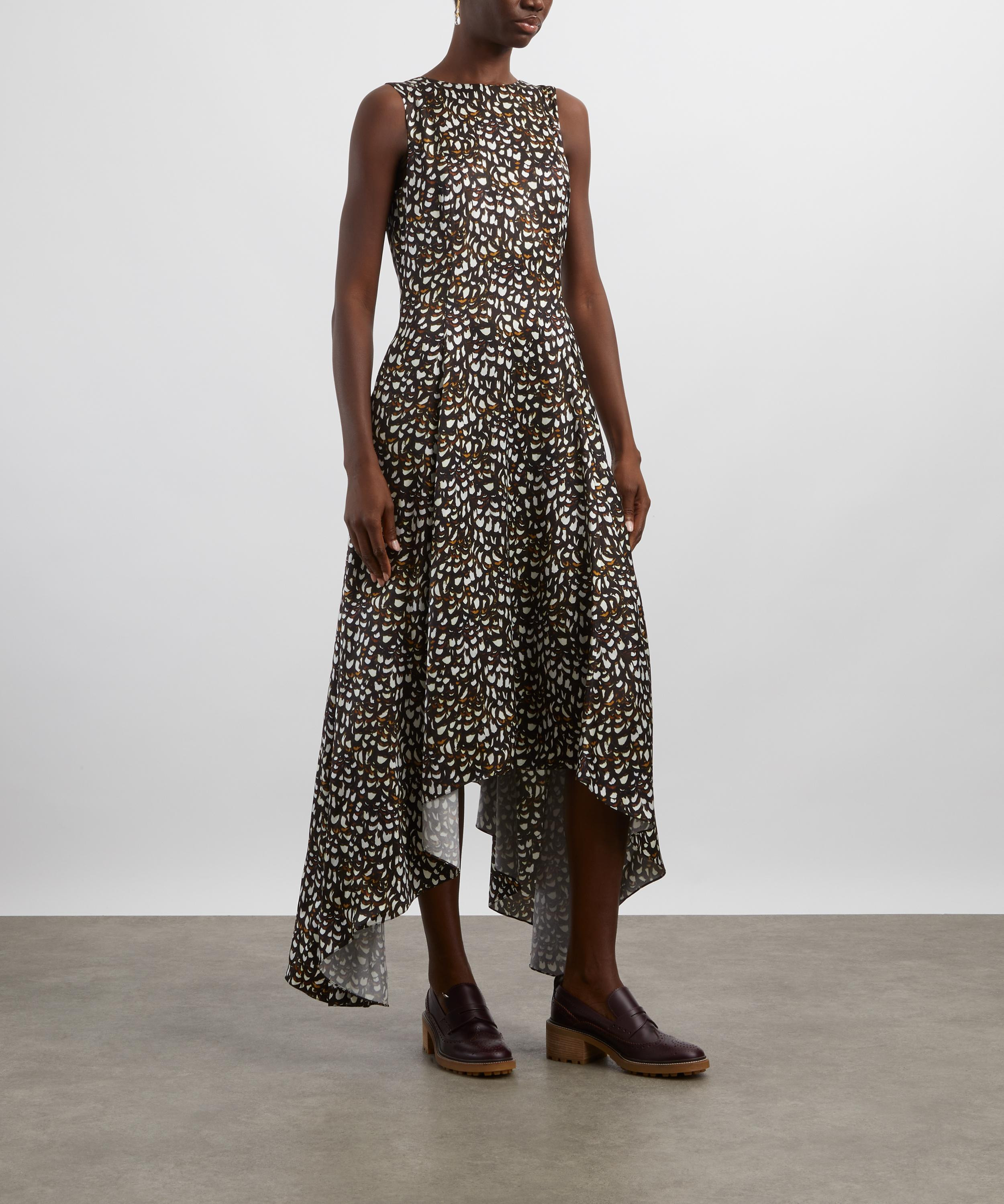 Brown Printed Asymmetric Dress - 3