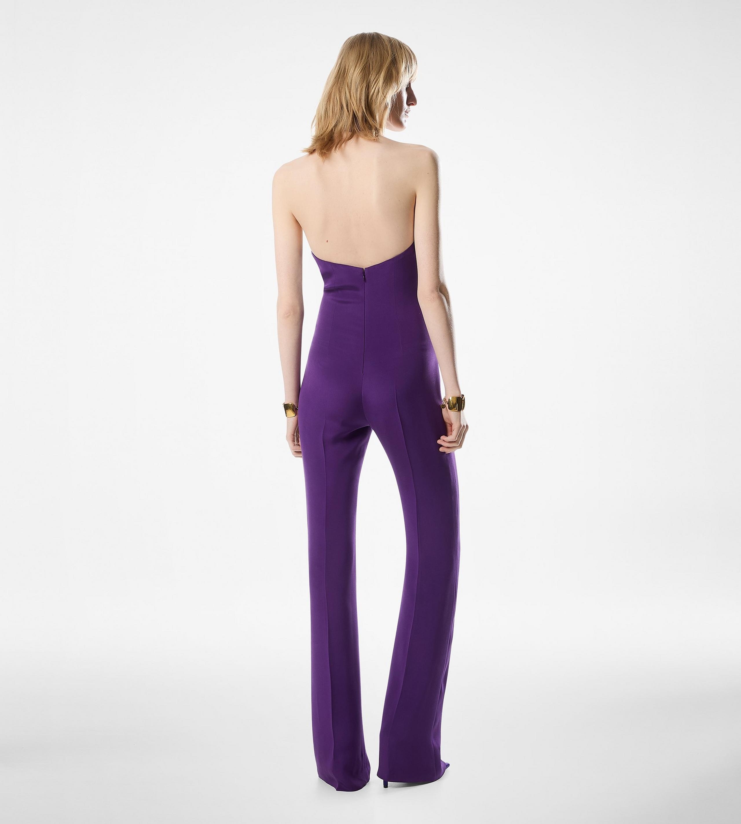 HALTERNECK TWIST FRONT SILK JUMPSUIT - 4