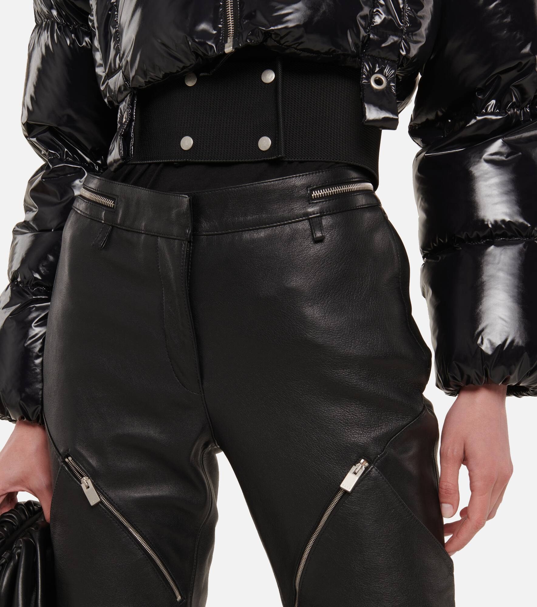 6 Moncler 1017 Alyx 9sm mid-rise straight leather pants - 4