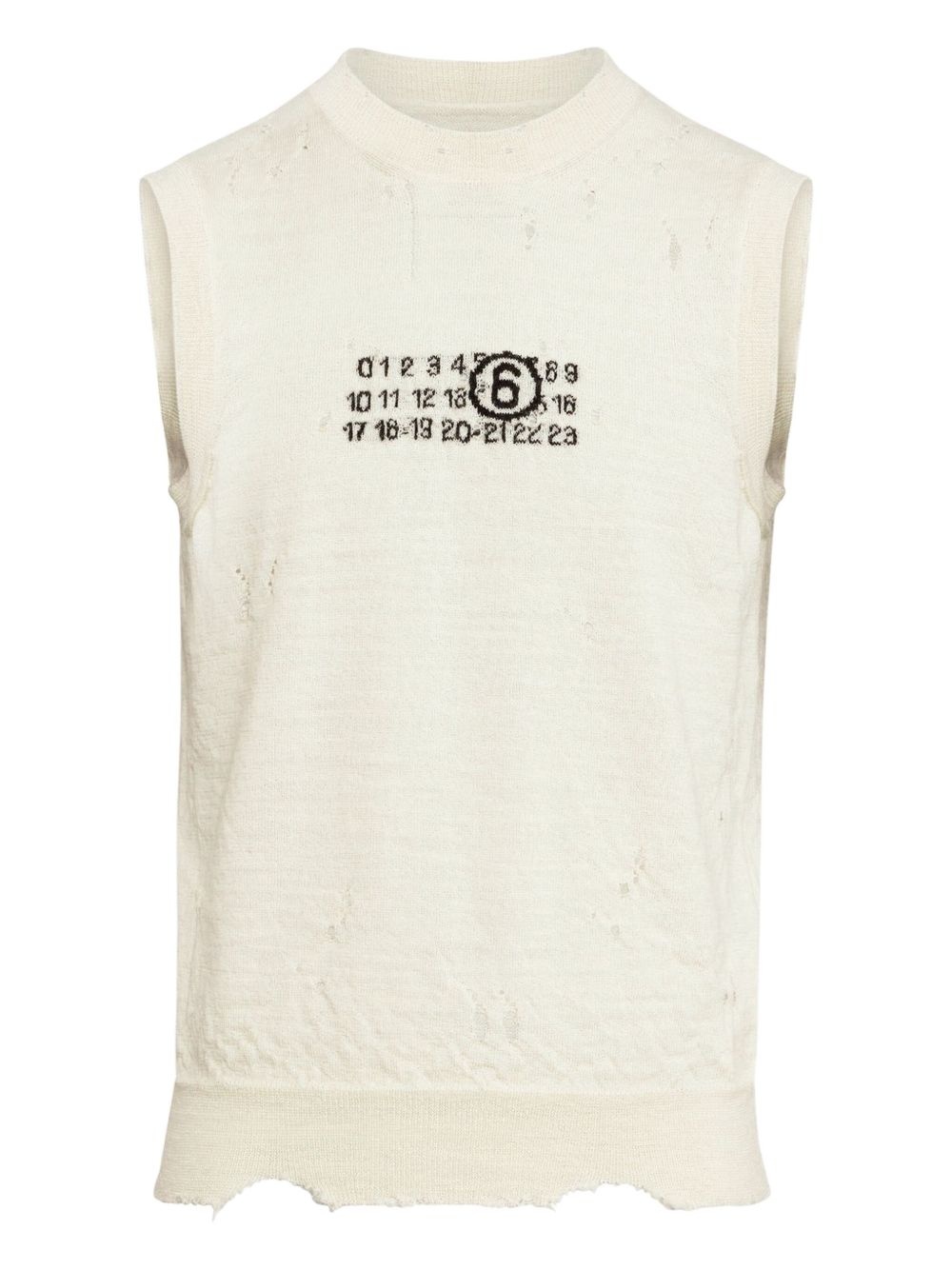 distressed sleeveless top - 1
