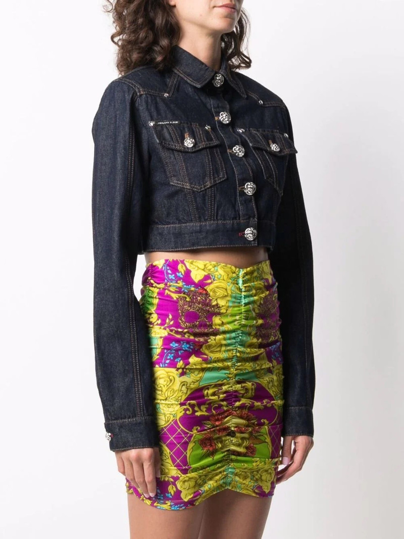 Chains cropped denim jacket 3