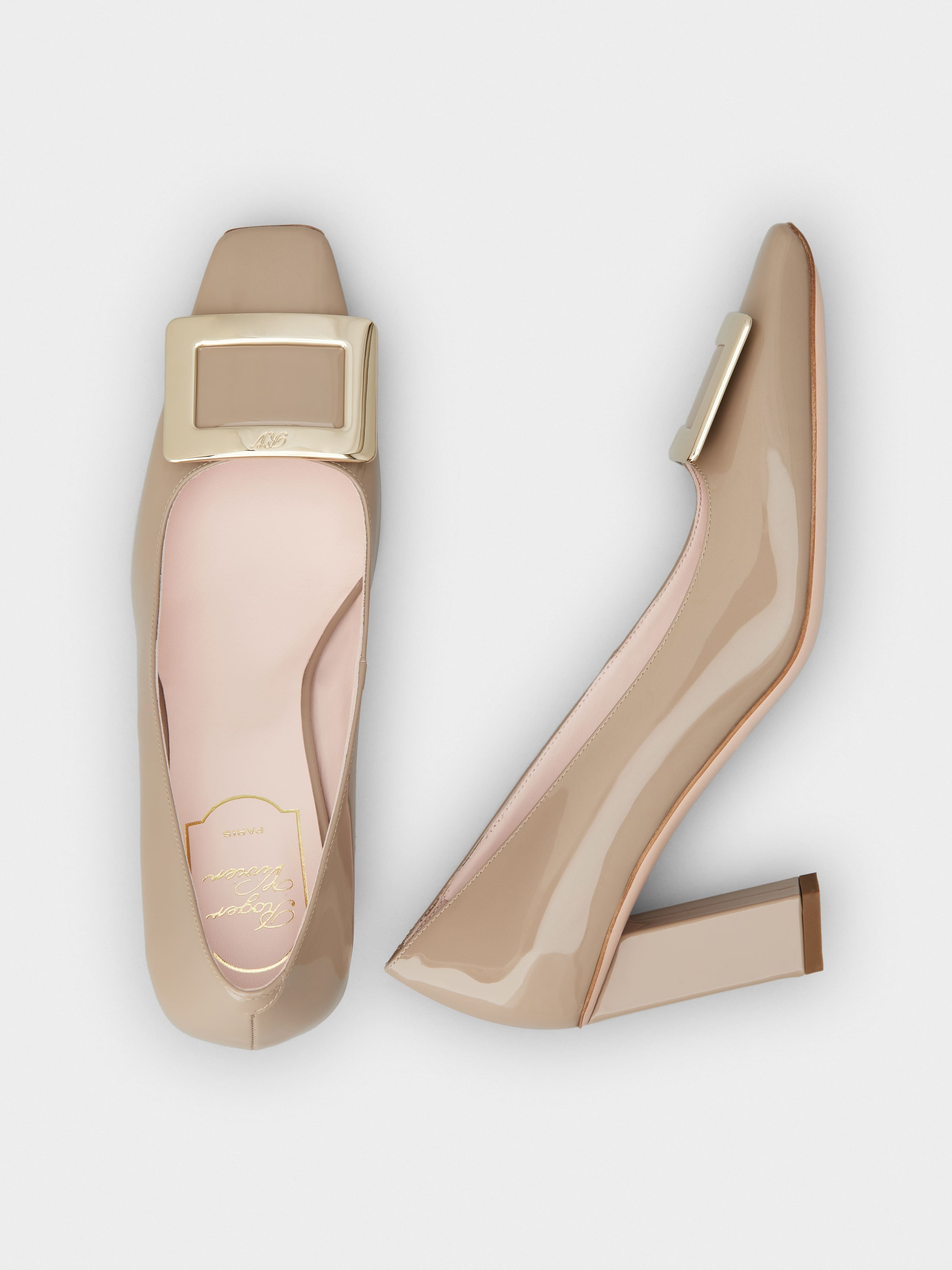 Belle Vivier Metal Buckle Pumps in Patent Leather - 4