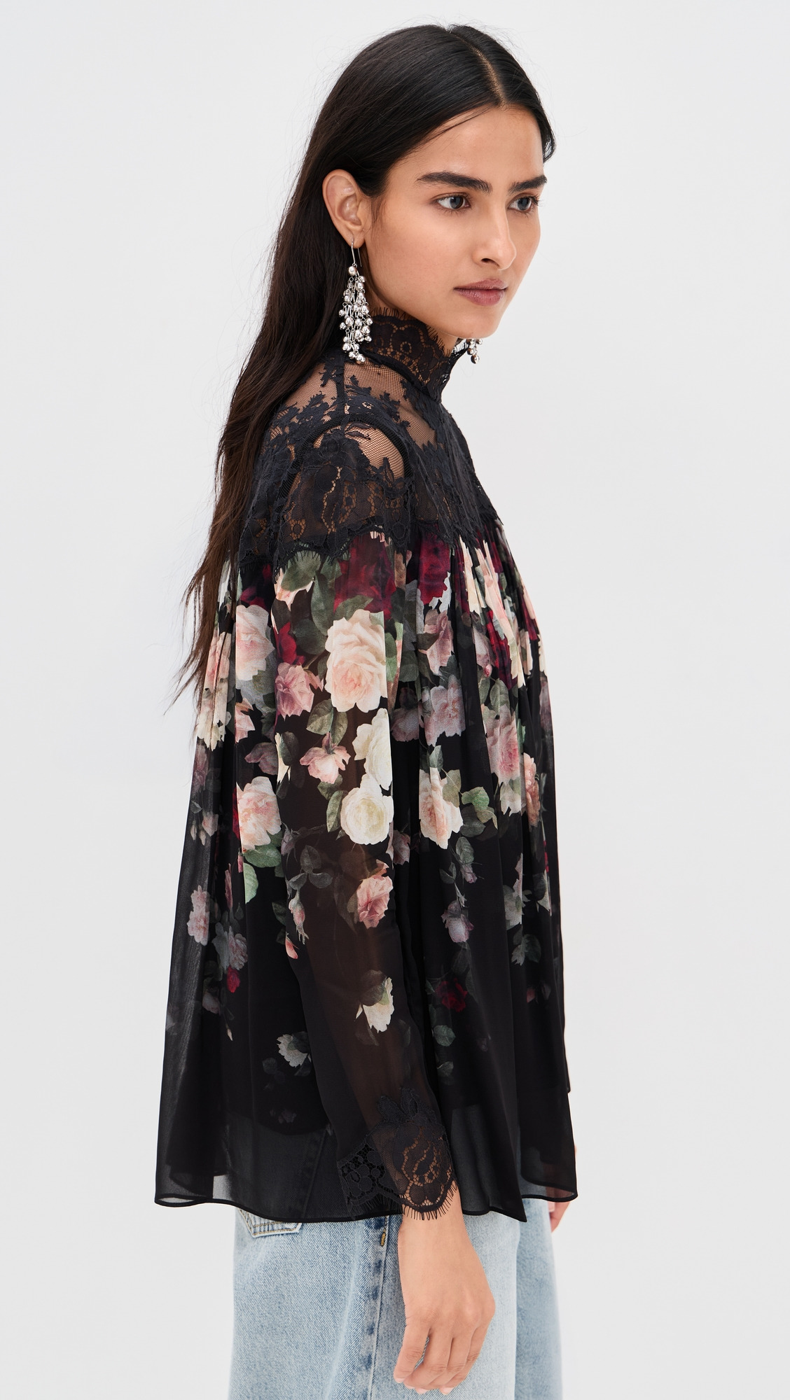 Hypnotic Lace Yoke Blouse - 3