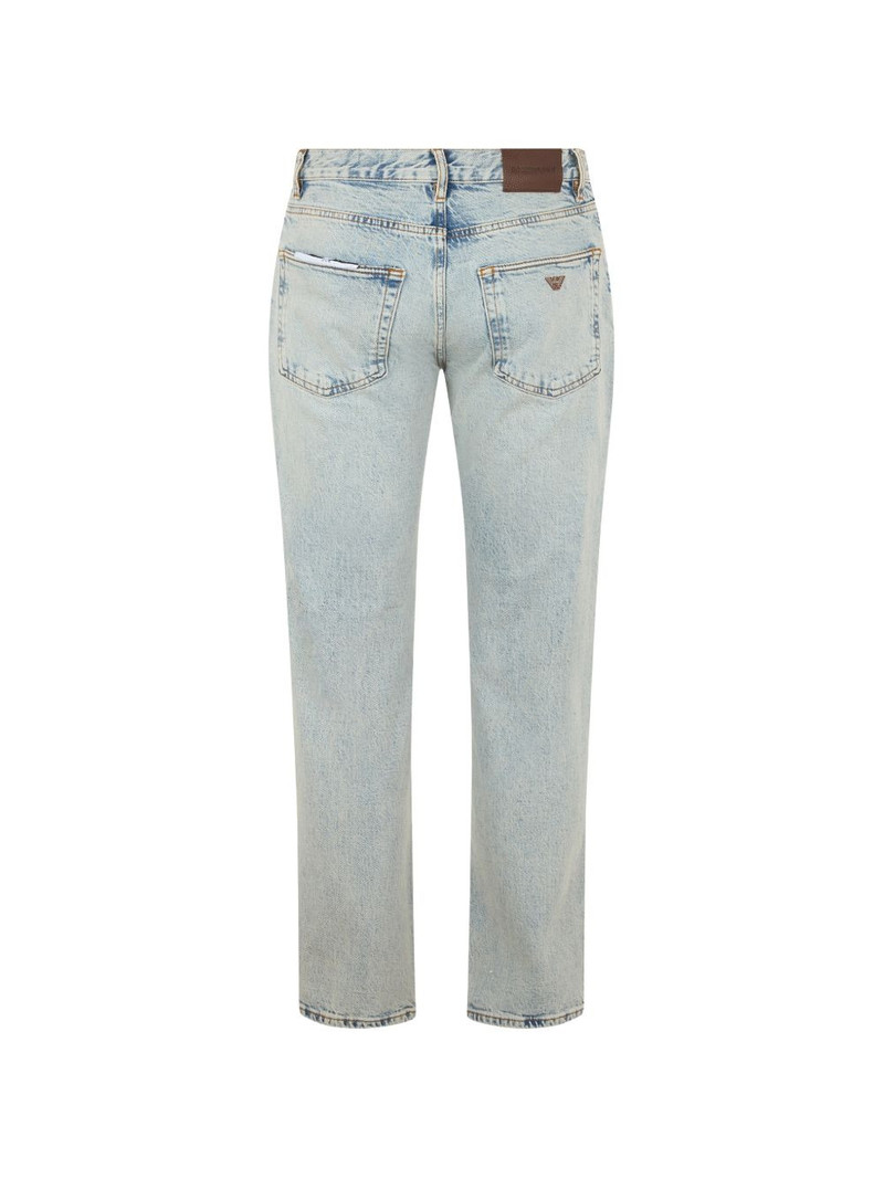 EMPORIO ARMANI acid-wash logo-plaque jeans outlook
