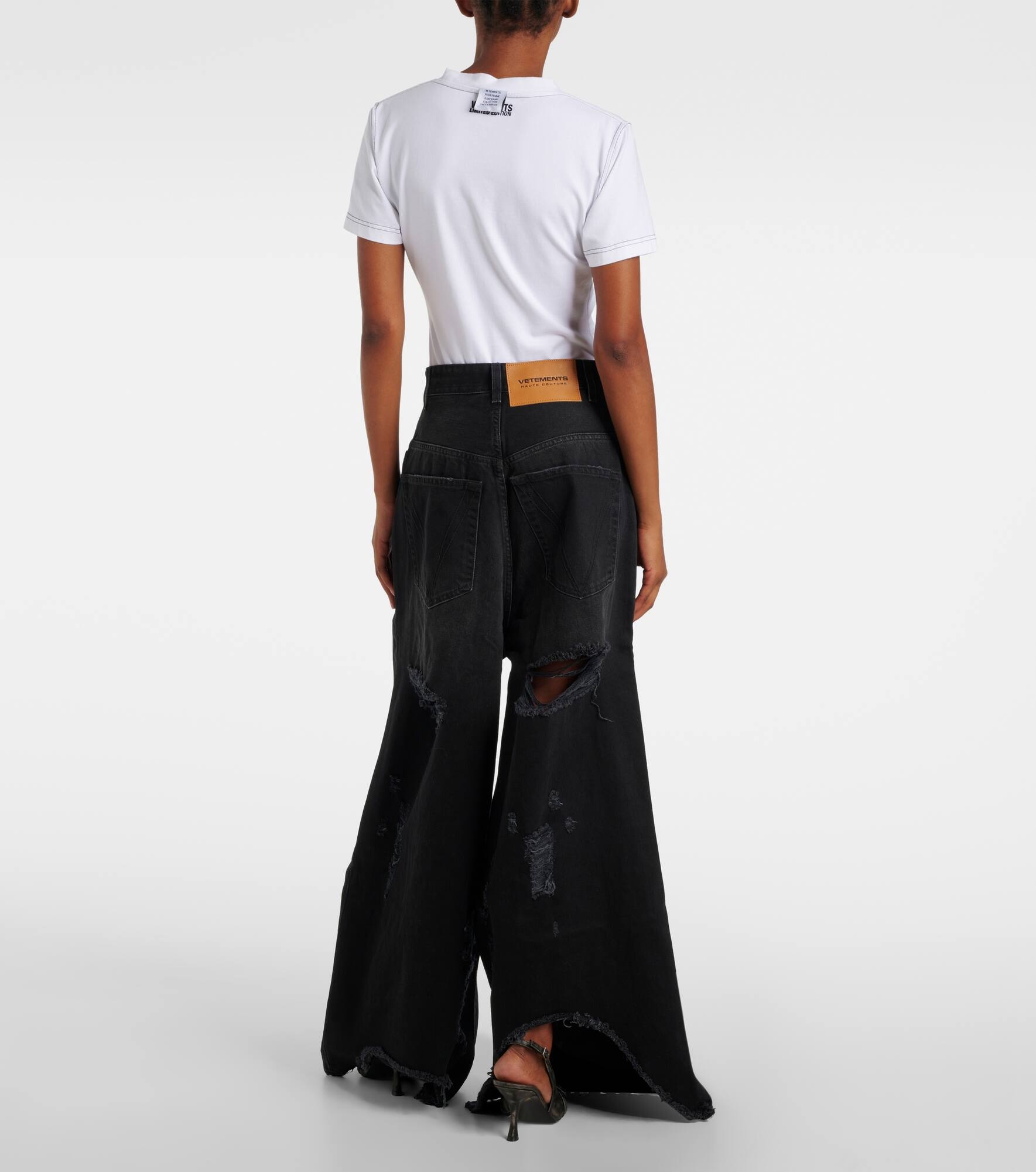 Big Shape distressed wide-leg jeans - 3