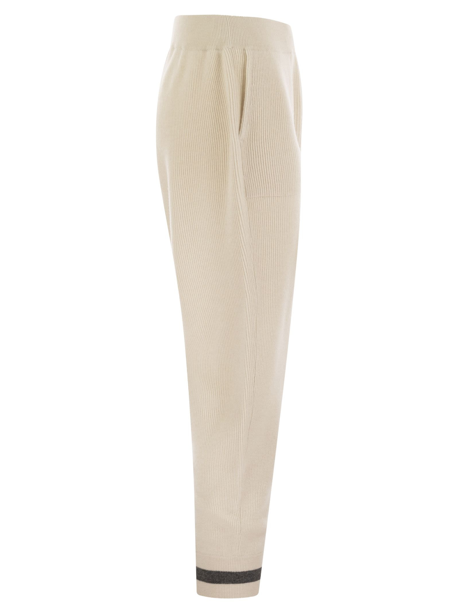 Brunello Cucinelli Women English Rib Cashmere Knit Trousers - 3