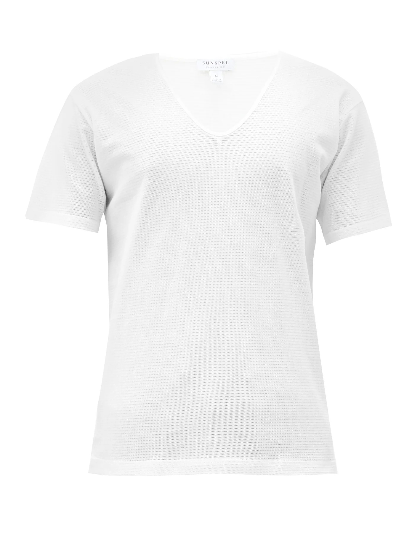 V-neck cellular-cotton T-shirt - 1