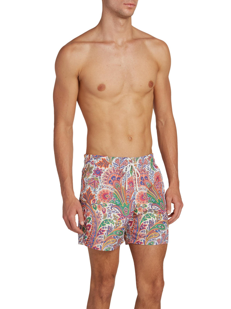 Men's Paisley Swim Trunks - Stampa Bianco 3