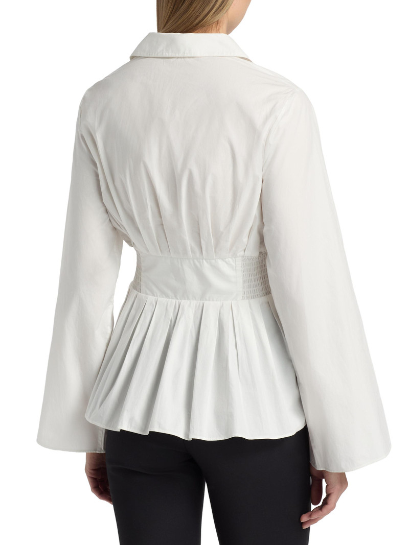 Women's Boogie Woogie Bugle Boy Peplum Shirt - White 5