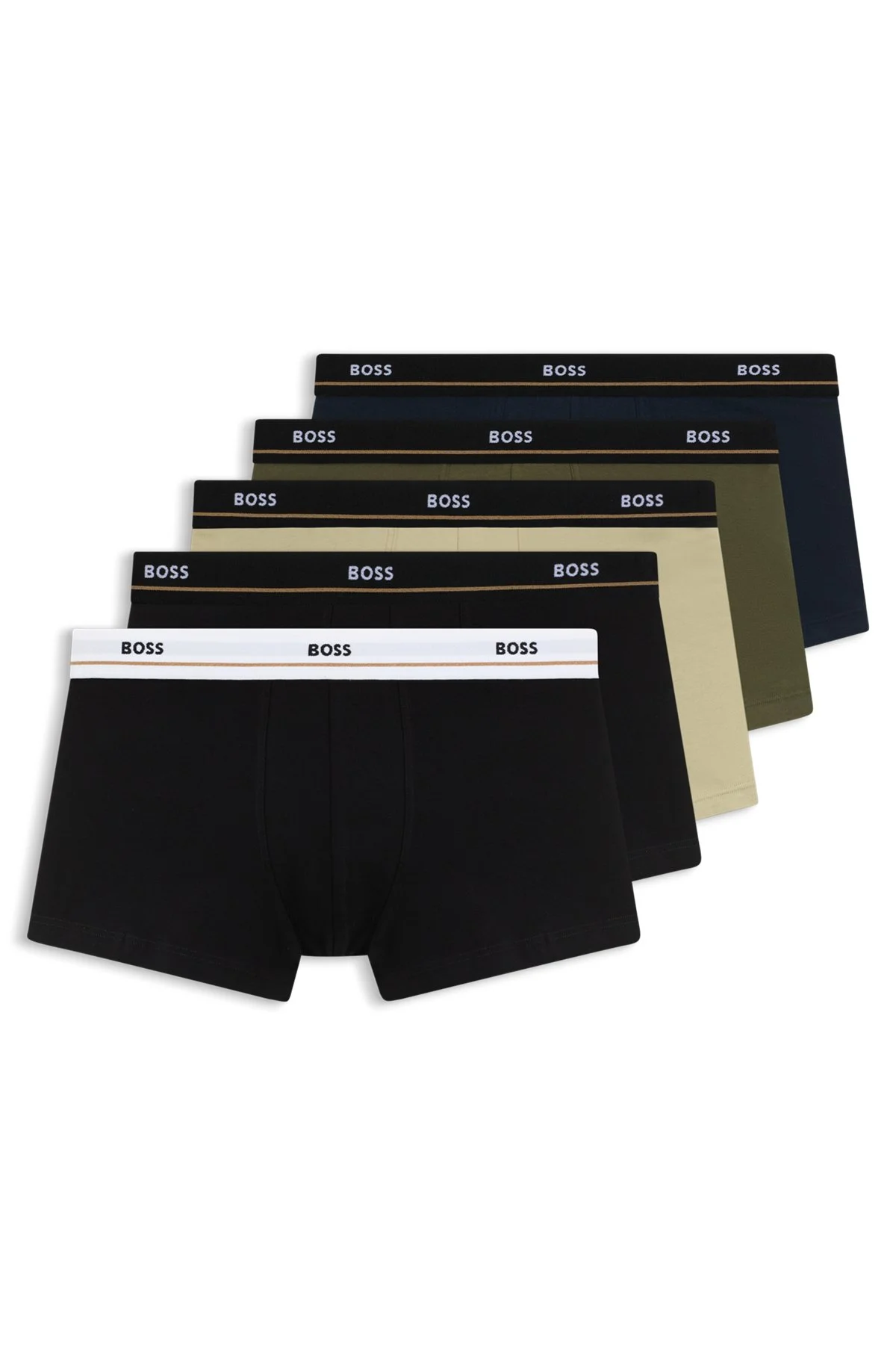 FIVE-PACK OF STRETCH-COTTON TRUNKS WITH LOGO WAISTBANDS - 1