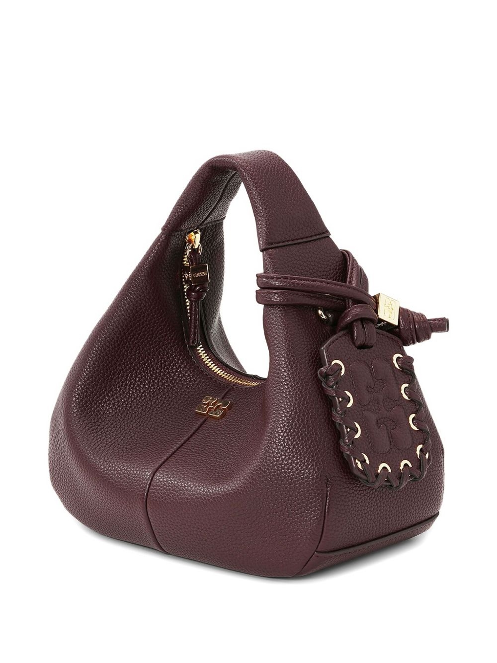 mini textured leather tote bag - 3