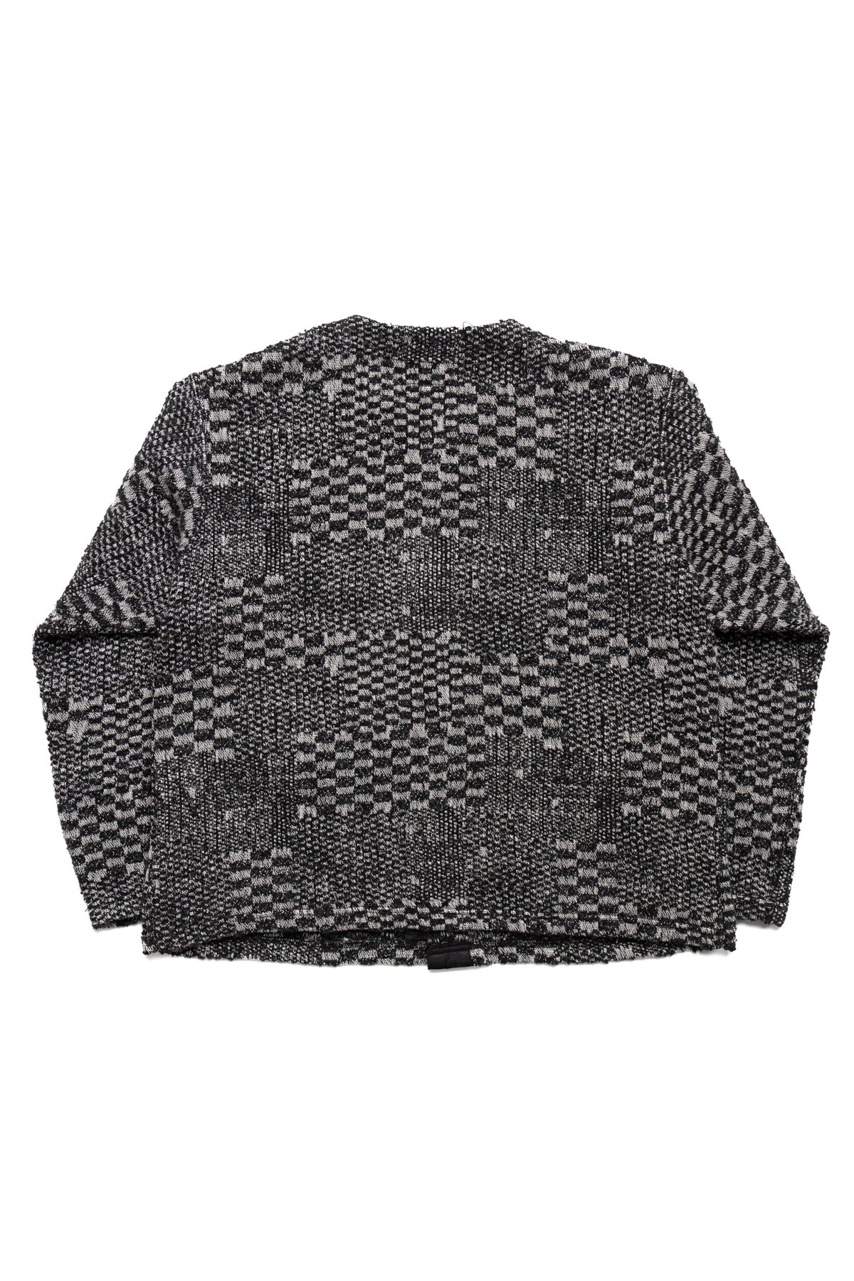 Knit Cardigan Block Jacquard - Black/White - 3