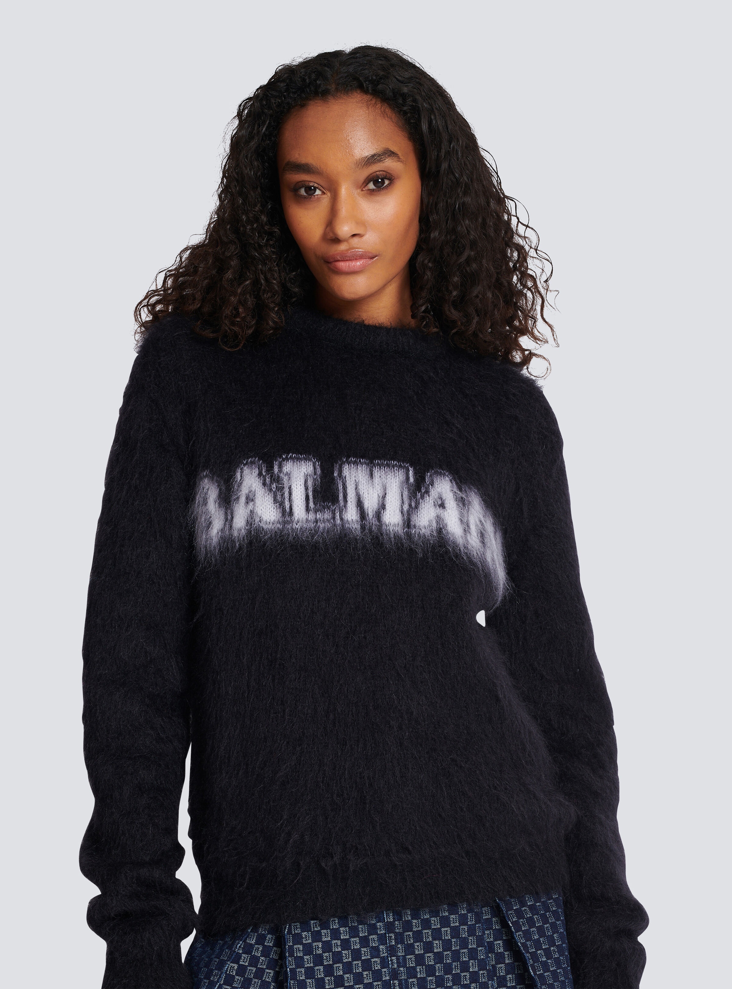 Jacquard brushed mohair Balmain jumper - 6