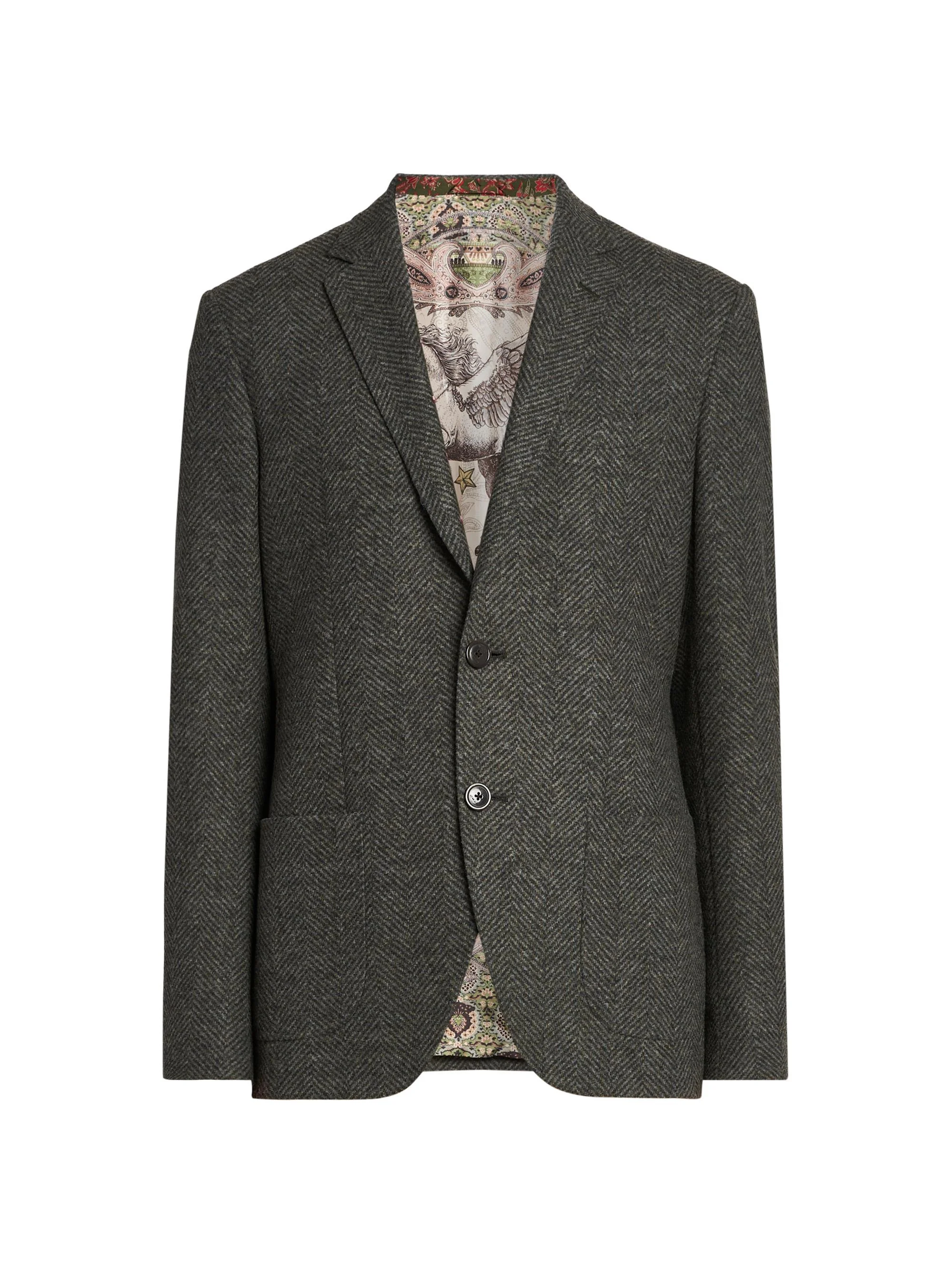 Men's Herringbone Sport Coat - Bicolour - 1