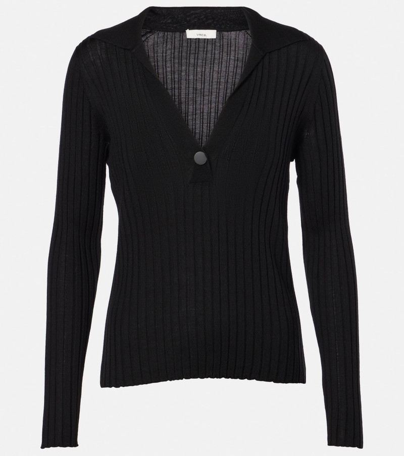 Wool and silk-blend top 1