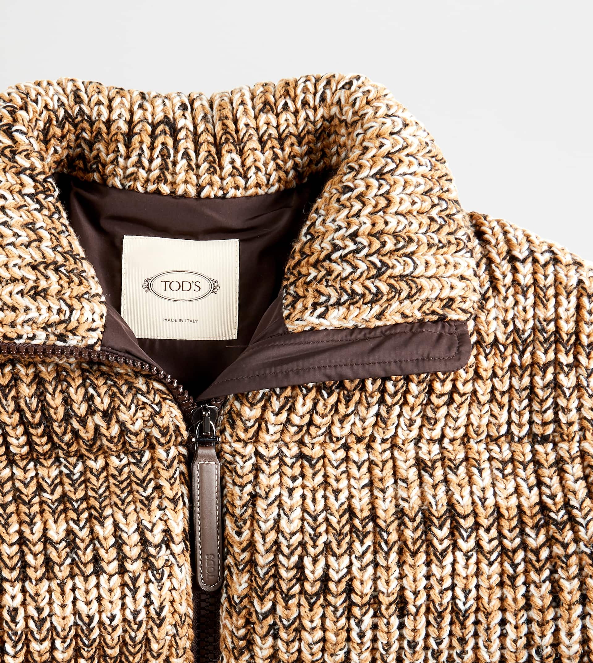 OVER DOWN JACKET MOULINÉ - BROWN, BEIGE - 6