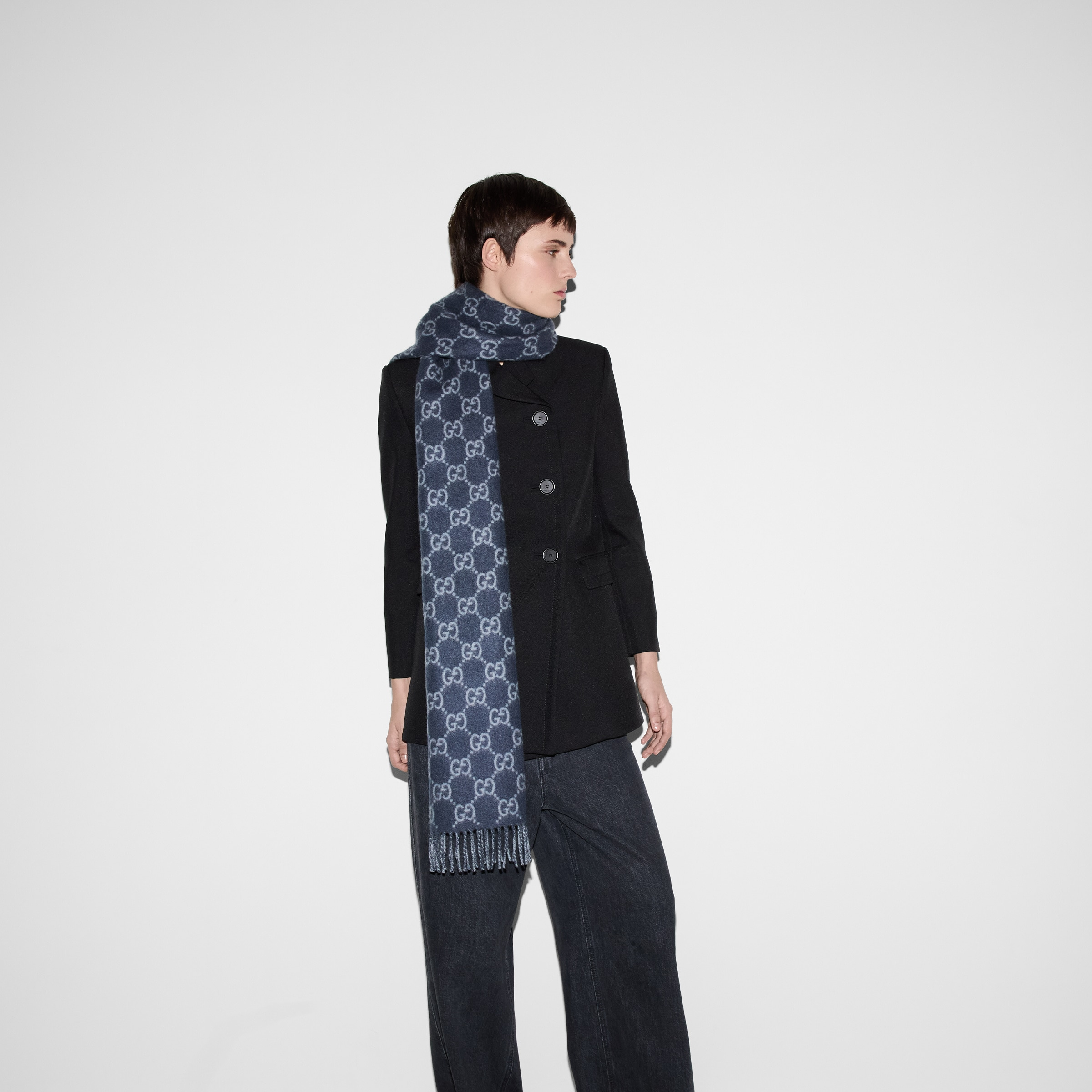 GG cashmere shawl - 4