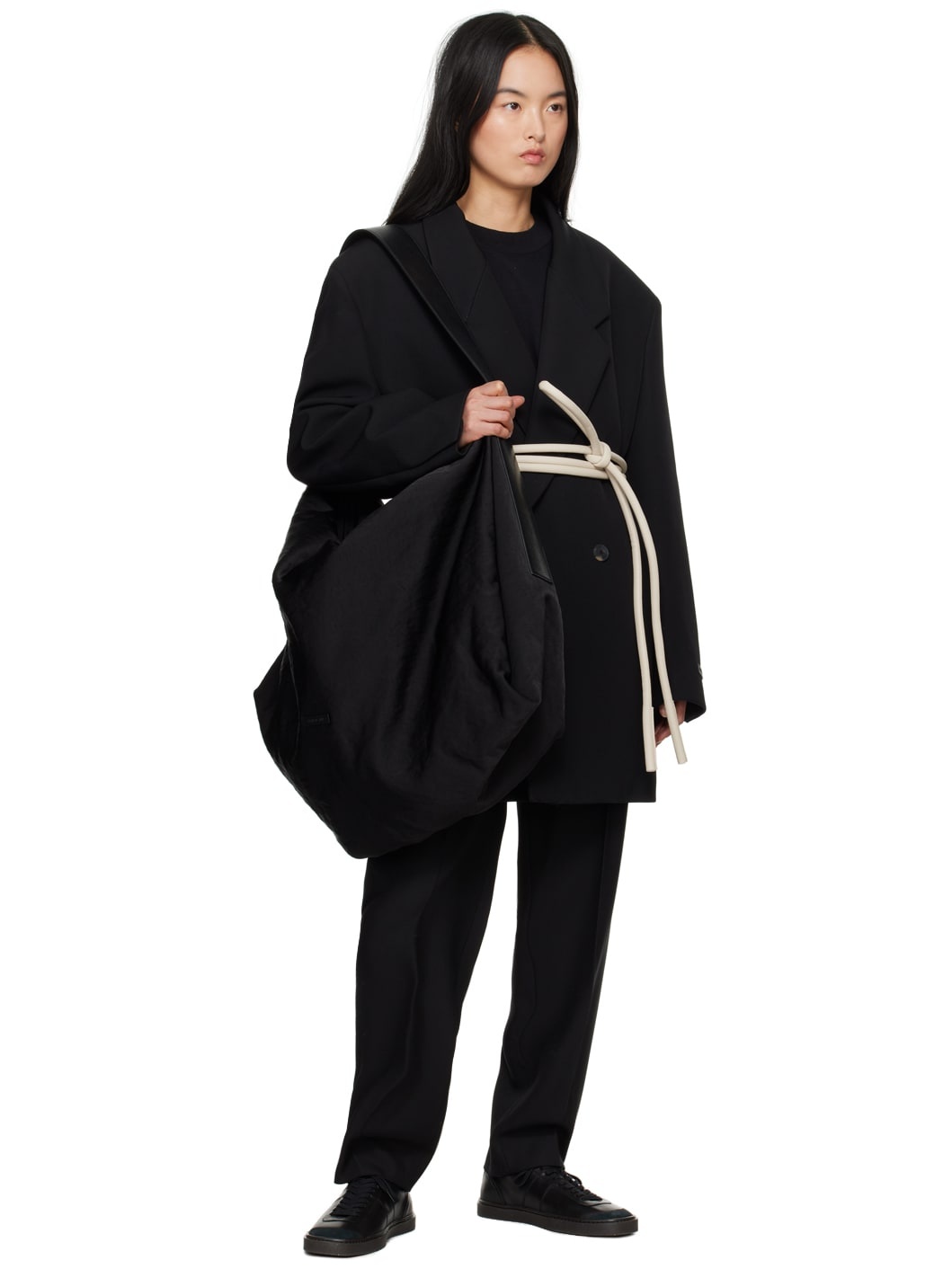Black Moto Leather Tote - 4