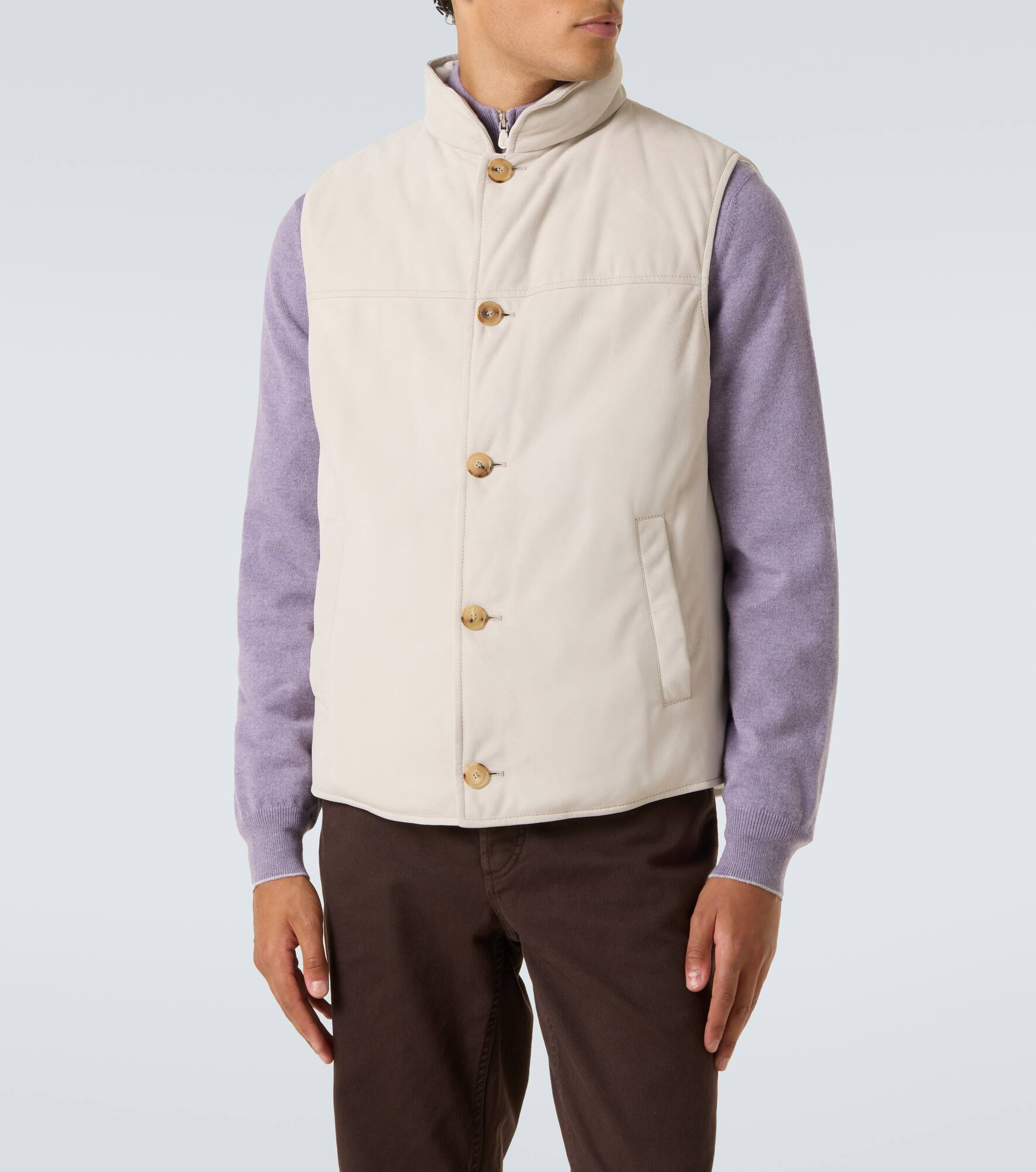 Suede down vest - 3