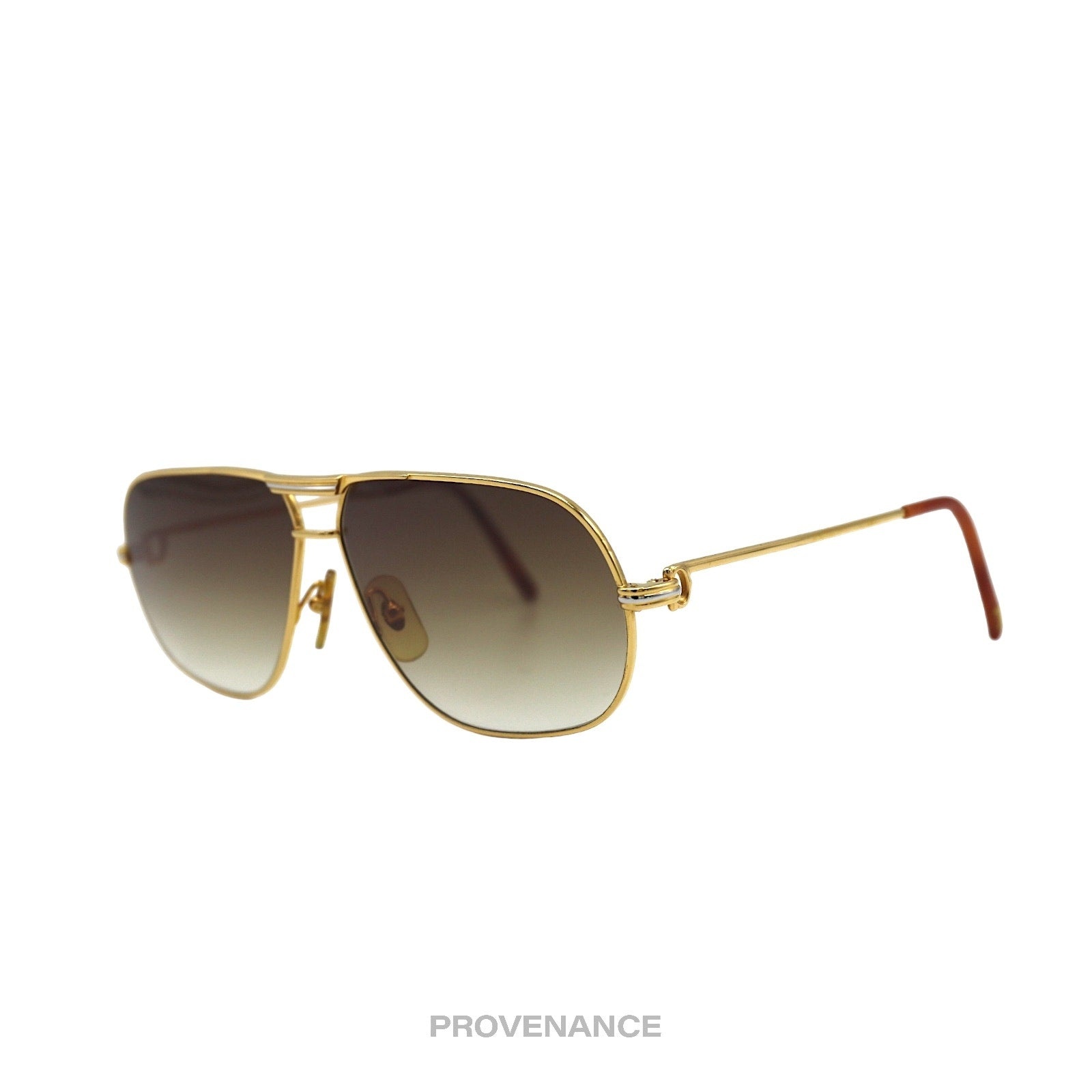 Cartier Tank Louis Vintage Sunglasses - Gold Brown 62 GM - 4
