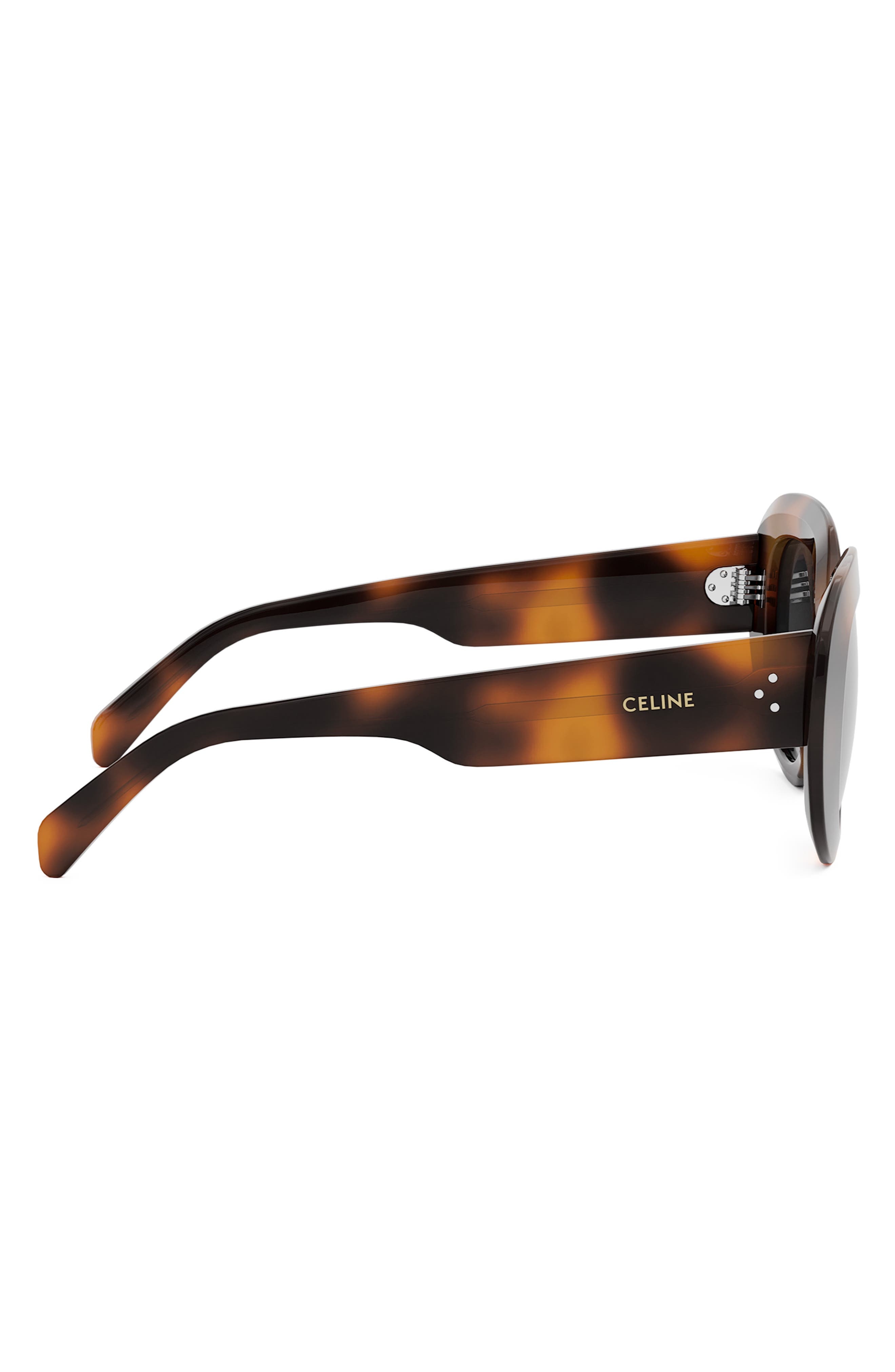 CELINE Bold 3 Dots 51mm Gradient Butterfly Sunglasses in Blonde Havana /Smoke at Nordstrom - 3