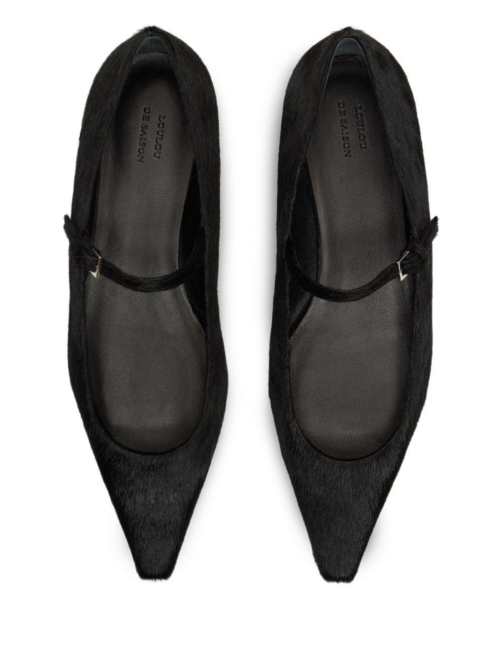 LEONE pony-effect leather mary jane flats - 3