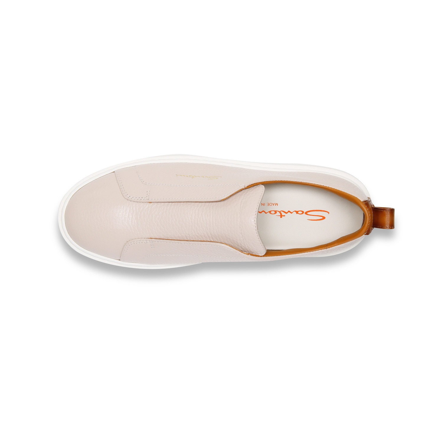 Women's nude tumbled leather slip-on sneaker - 4