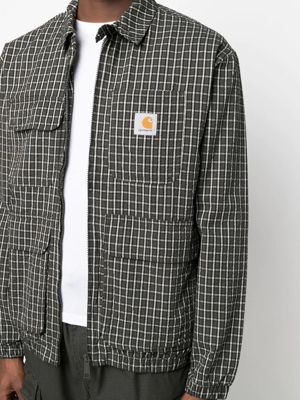 Dryden check-print utility jacket - 5