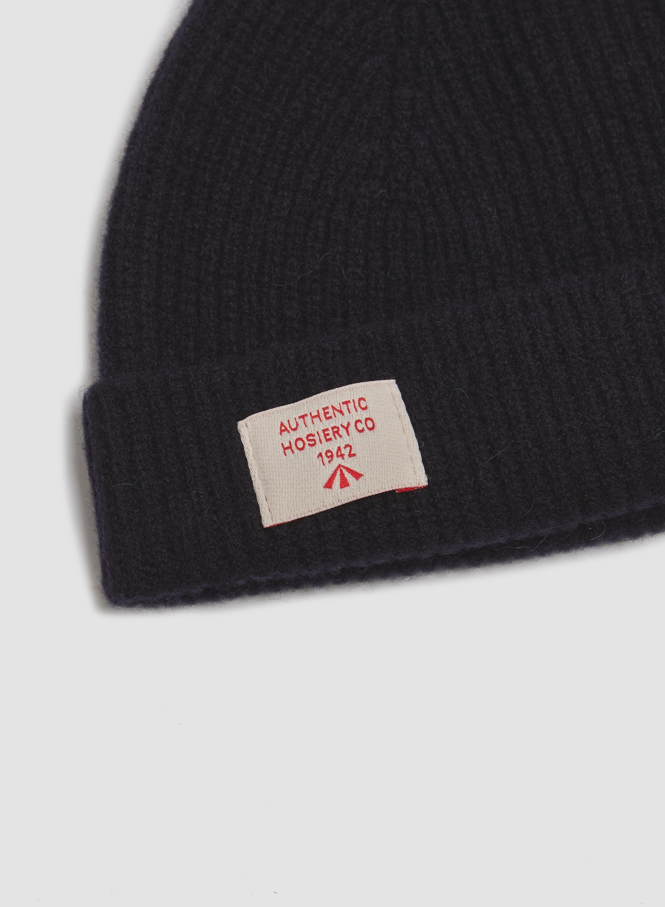 Lambswool Beanie in Navy - 2