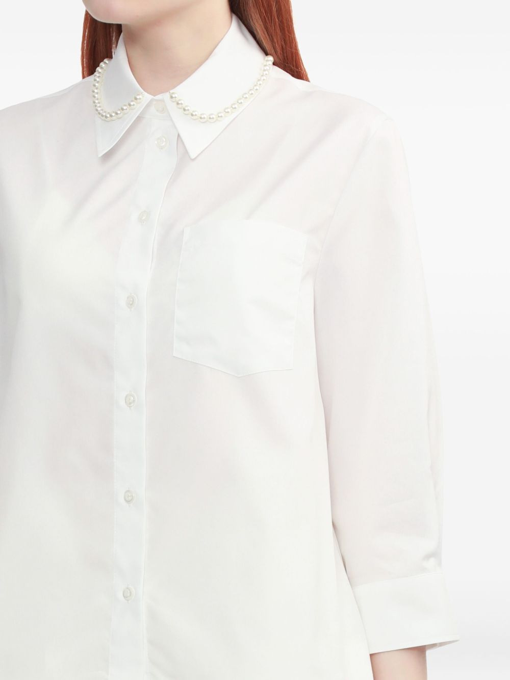 pearl-embellished shirt - 5
