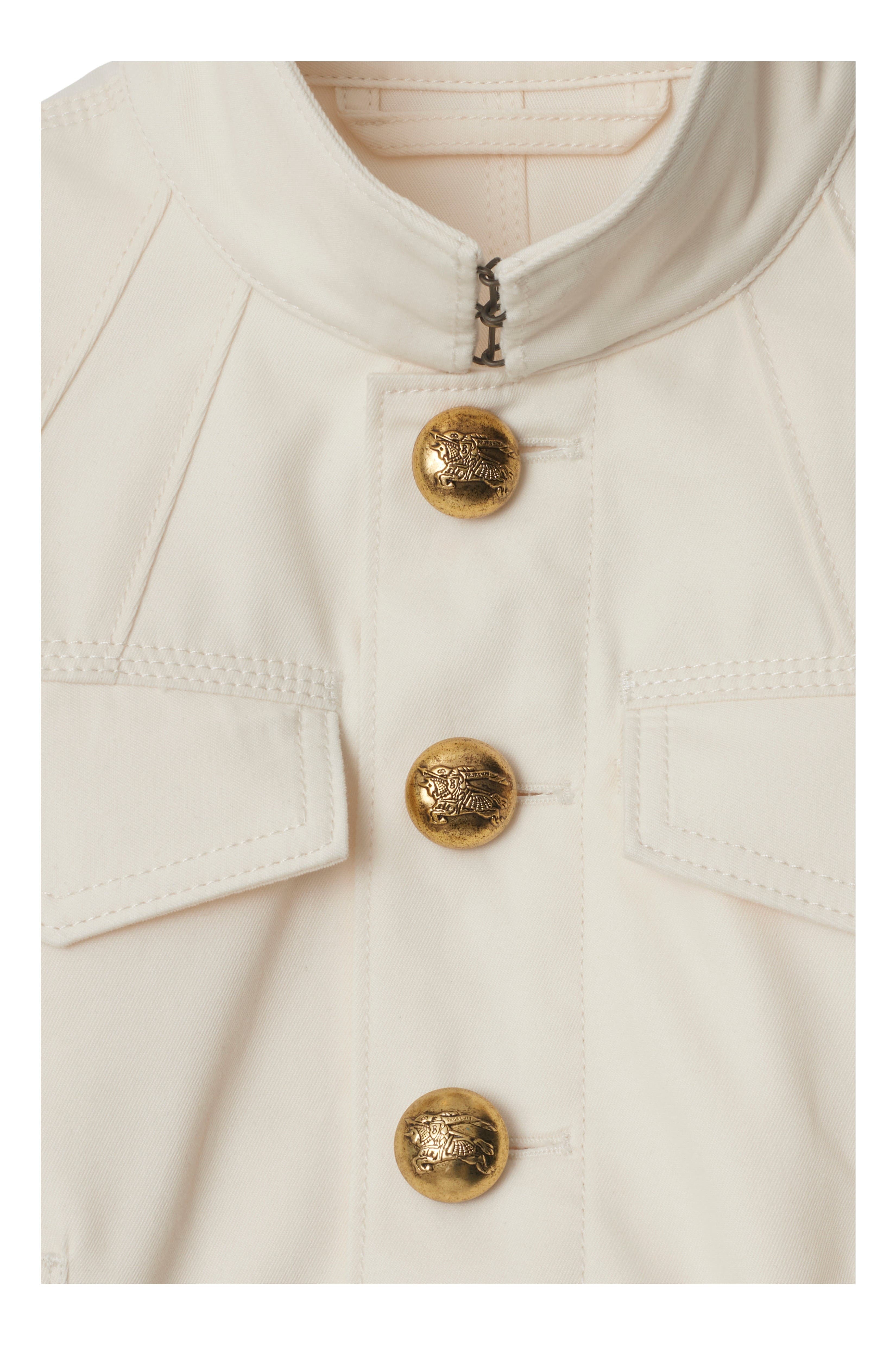 burberry Cropped Cotton Jacket in Off White at Nordstrom - 5