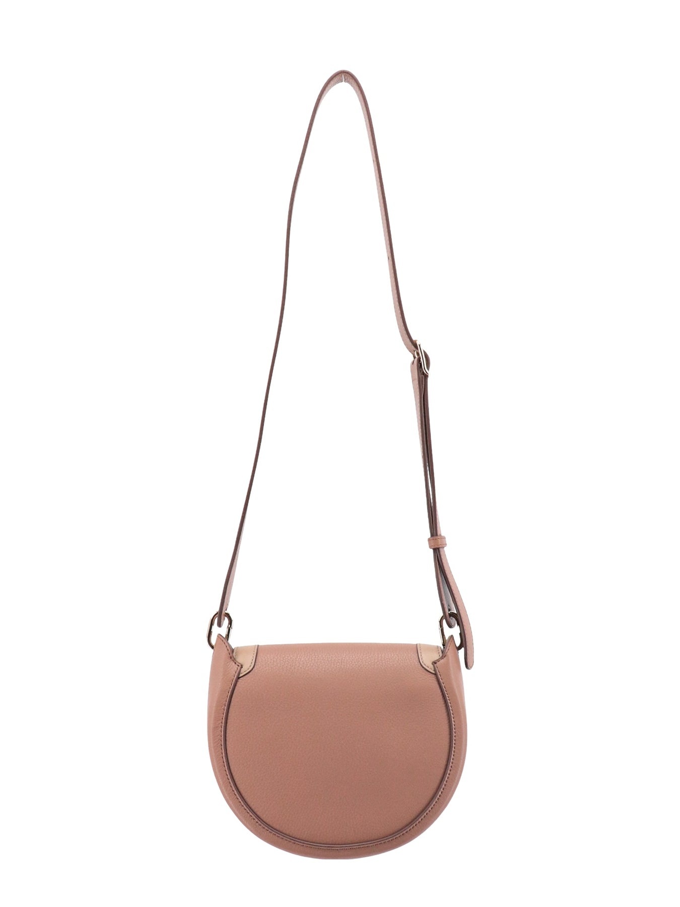 Leather shoulder bag with metal ring - 2