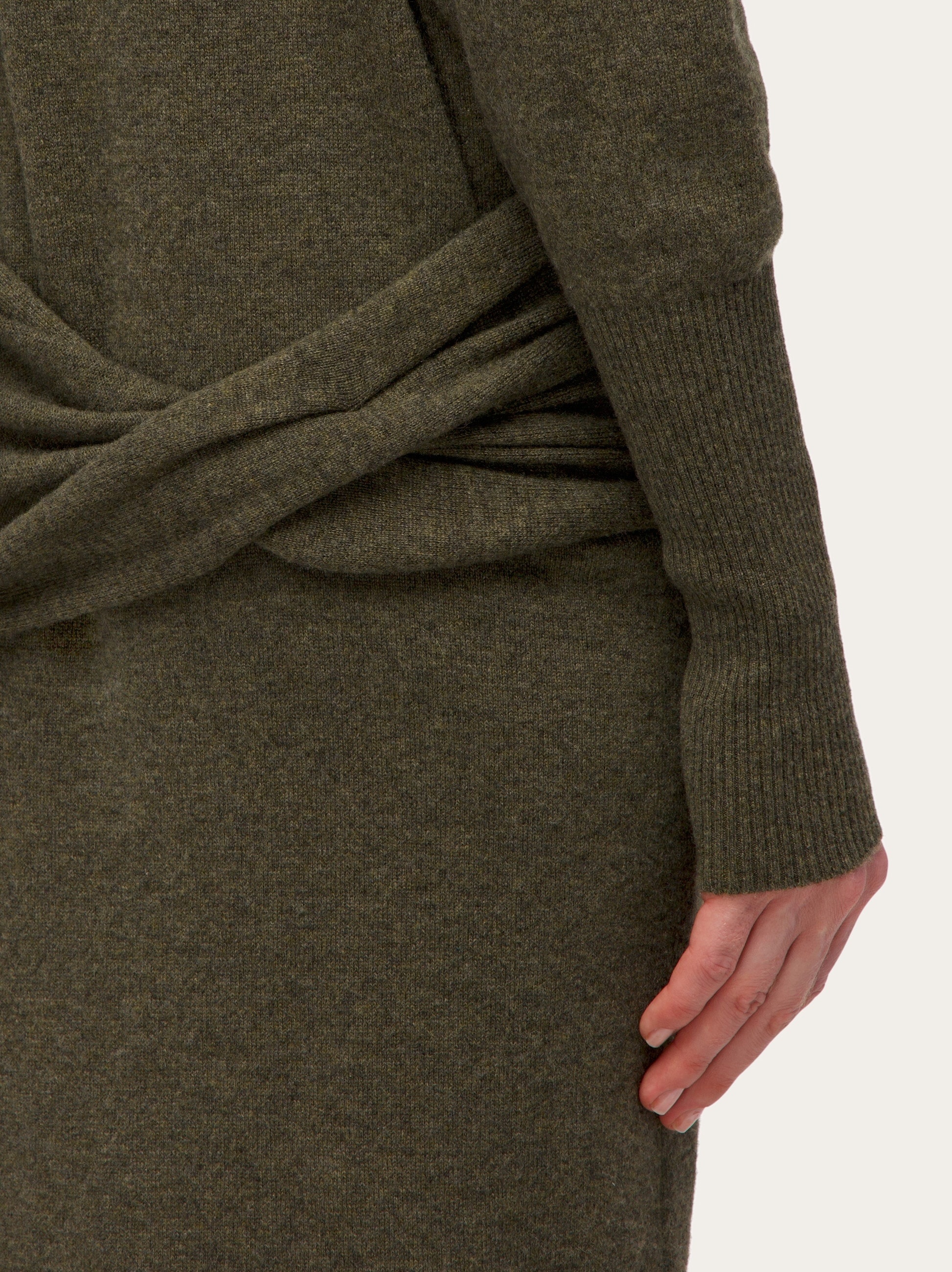 Knitted dress with asymmetric panel - 6