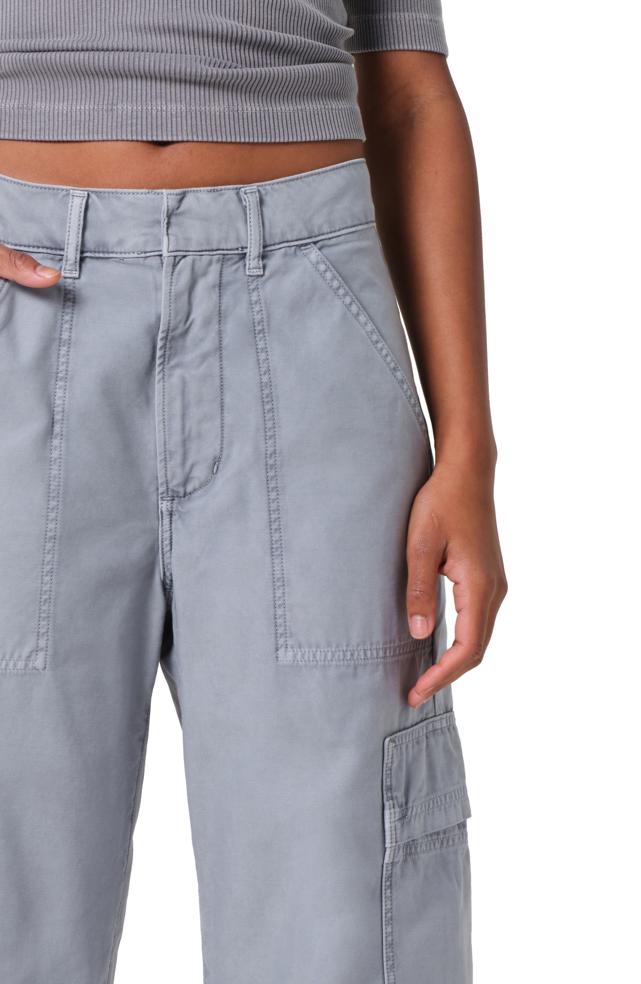 Citizens of Humanity Marcelle Low Rise Barrel Cargo Pants in Hematite (Blue) at Nordstrom - 4