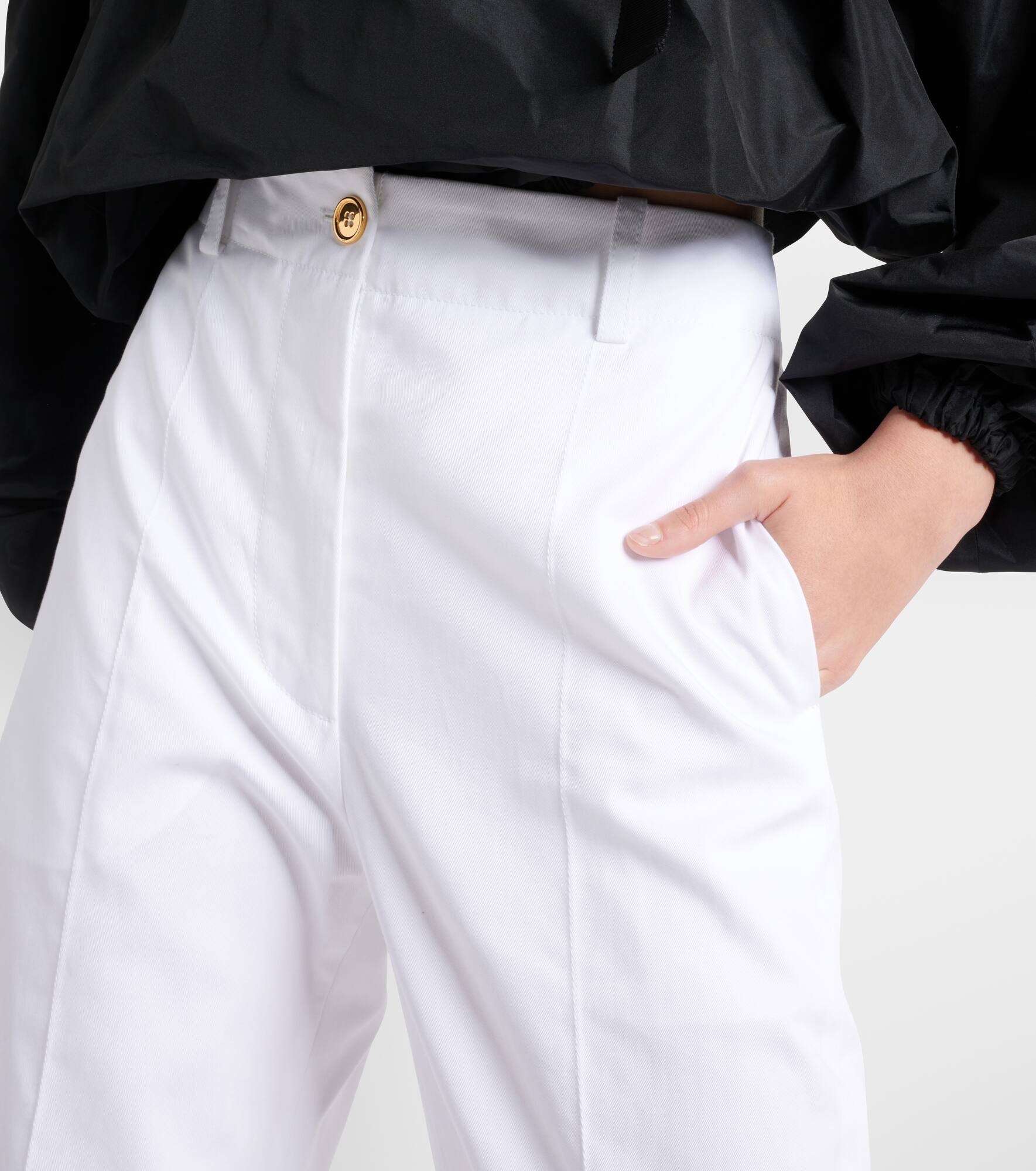 High-rise cotton wide-leg pants - 4