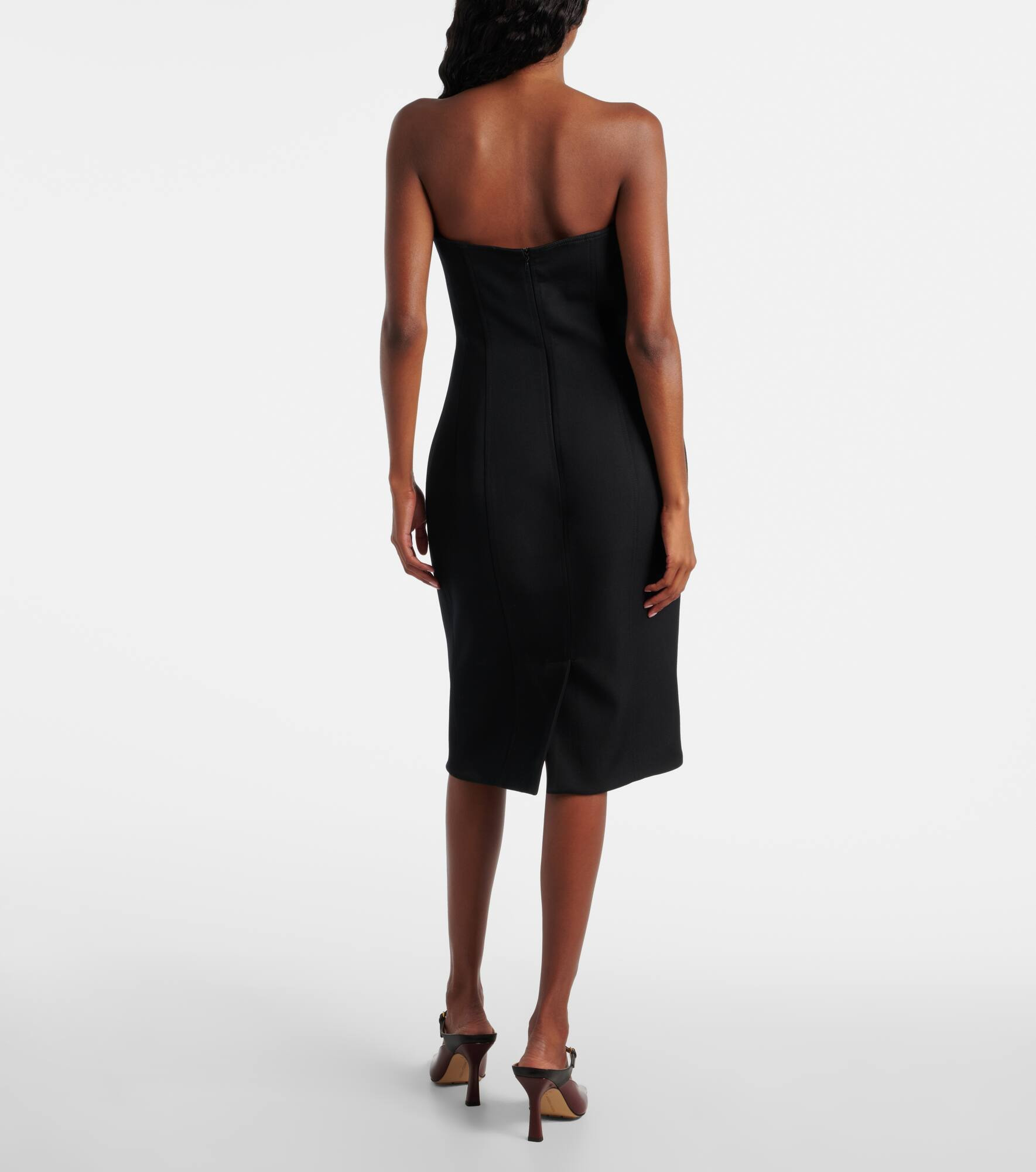 Strapless wool midi dress - 3