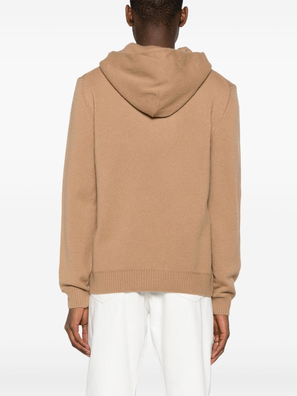 logo-embroidered hooded jumper - 4