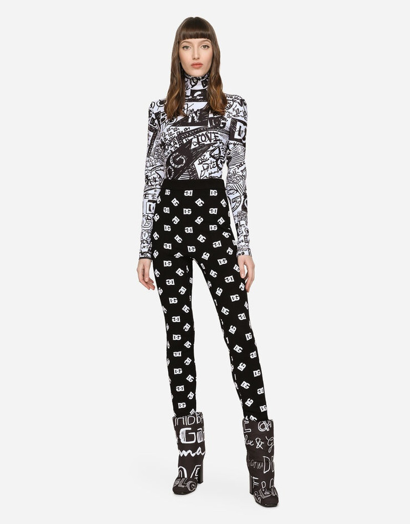 Viscose leggings with jacquard DG logo 1