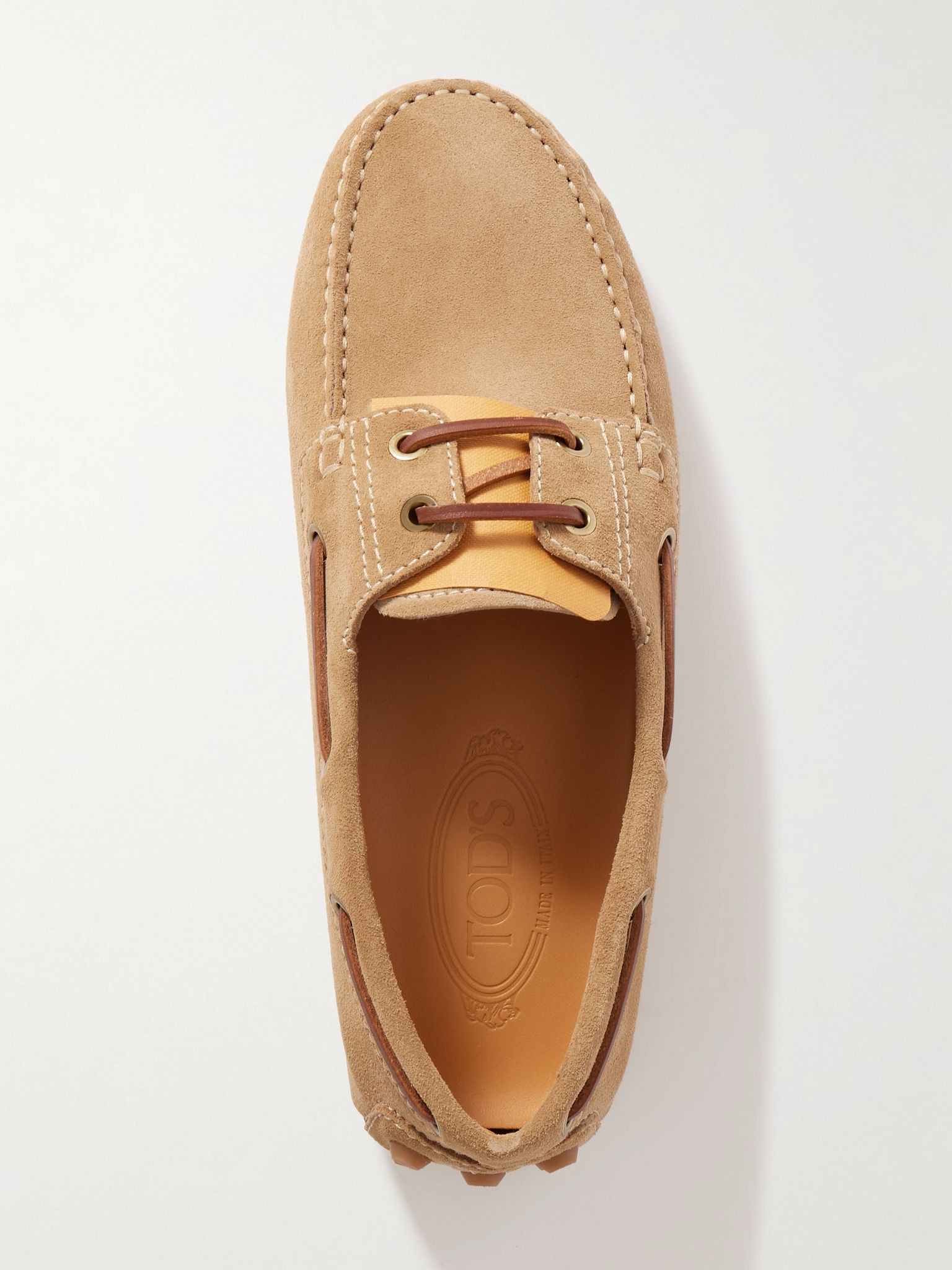 Gommino leather-trimmed suede loafers Tan - 5