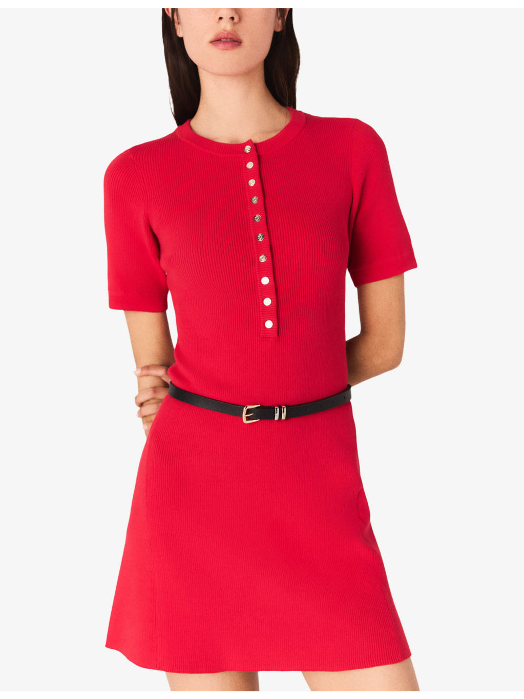 Ribbed-Knit Slim-Fit Stretch Cotton-Blend Mini Dress - 5