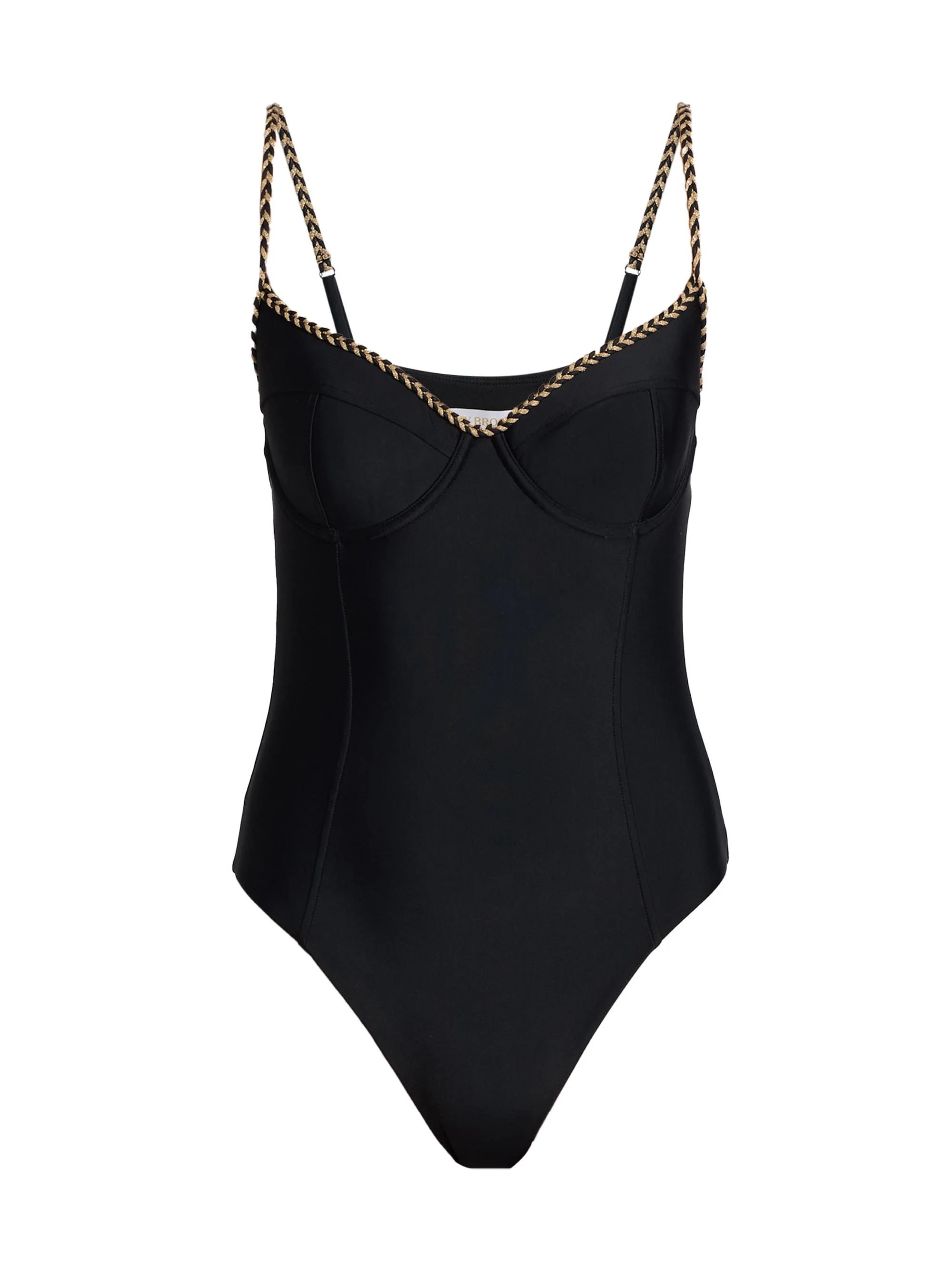 Women's Jayda Braided Underwire One-Piece Swimsuit - Black - 1