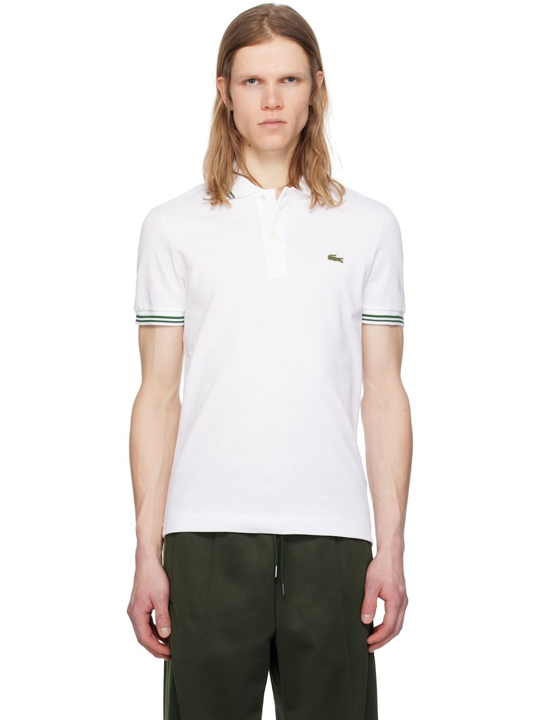 White Regular Fit Trim Accent Polo - 1