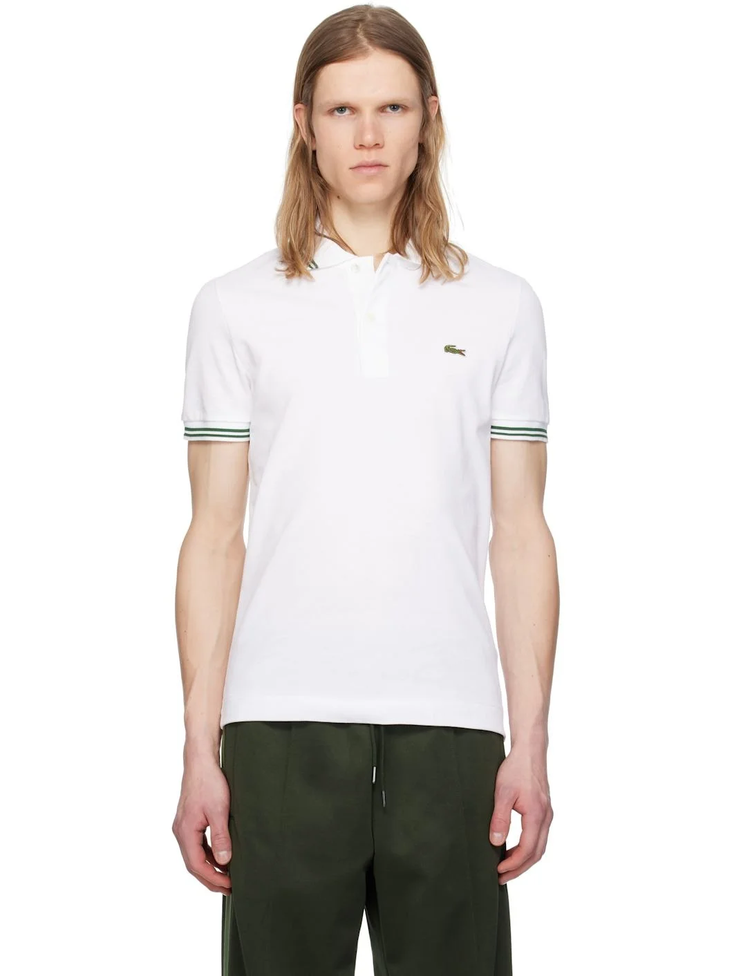 White Regular Fit Trim Accent Polo - 1