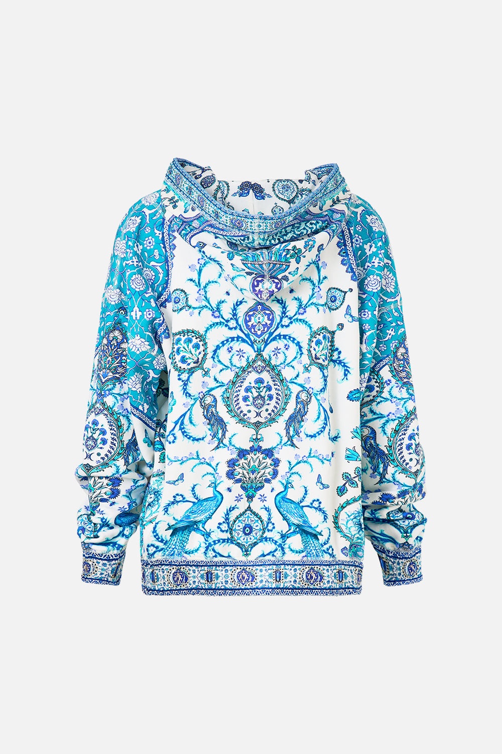 CONTRAST BAND HOODIE WITH SIDE POCKETS - 7