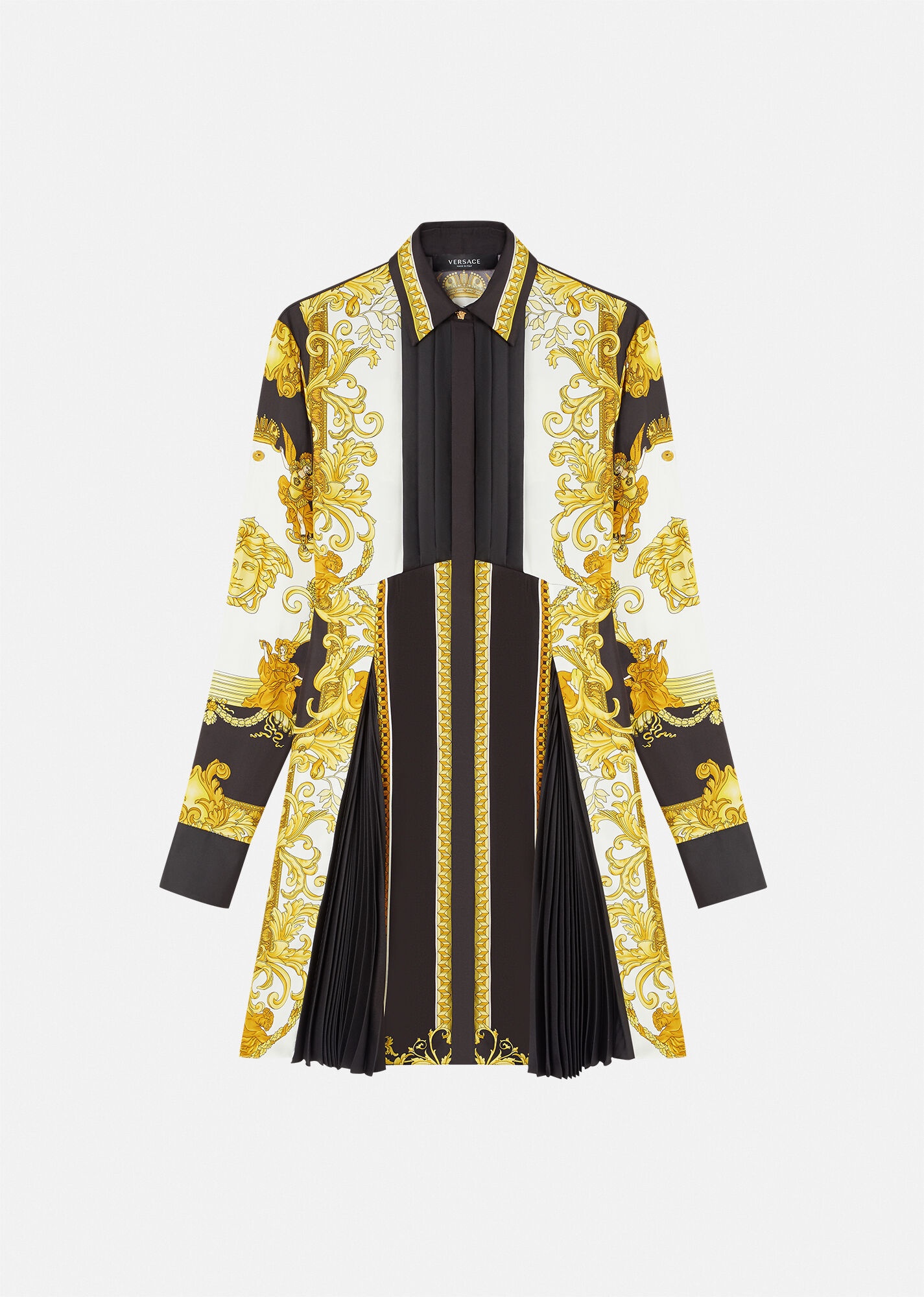 Medusa Renaissance Print Silk Shirt Dress - 1