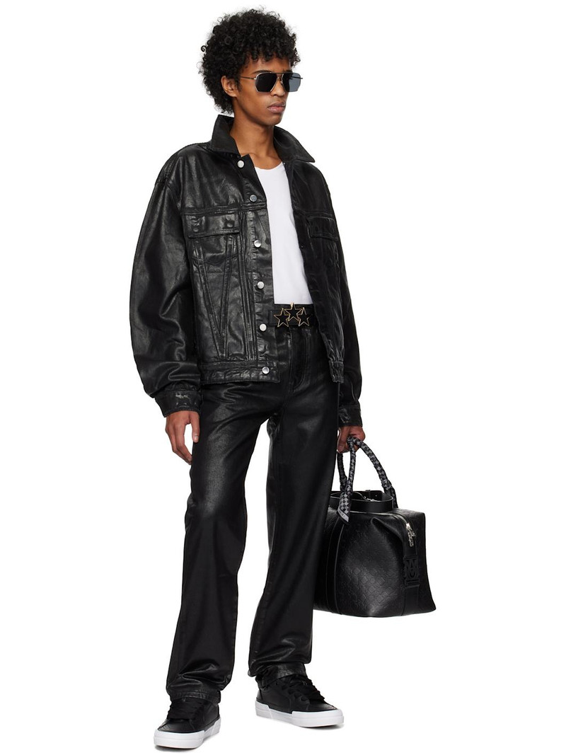 AMIRI Black Waxed MA Qaud Denim Jacket outlook