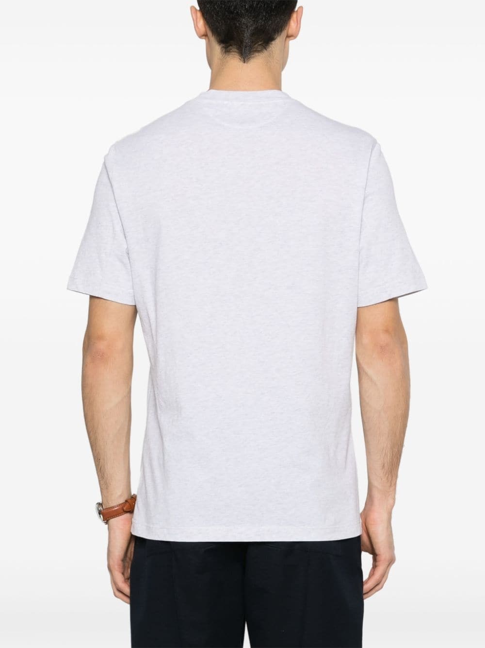 logo-embroidered cotton T-shirt - 4