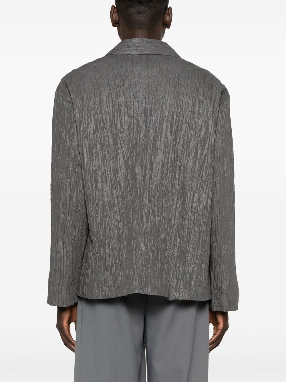 Crinkle single-breasted blazer - 4